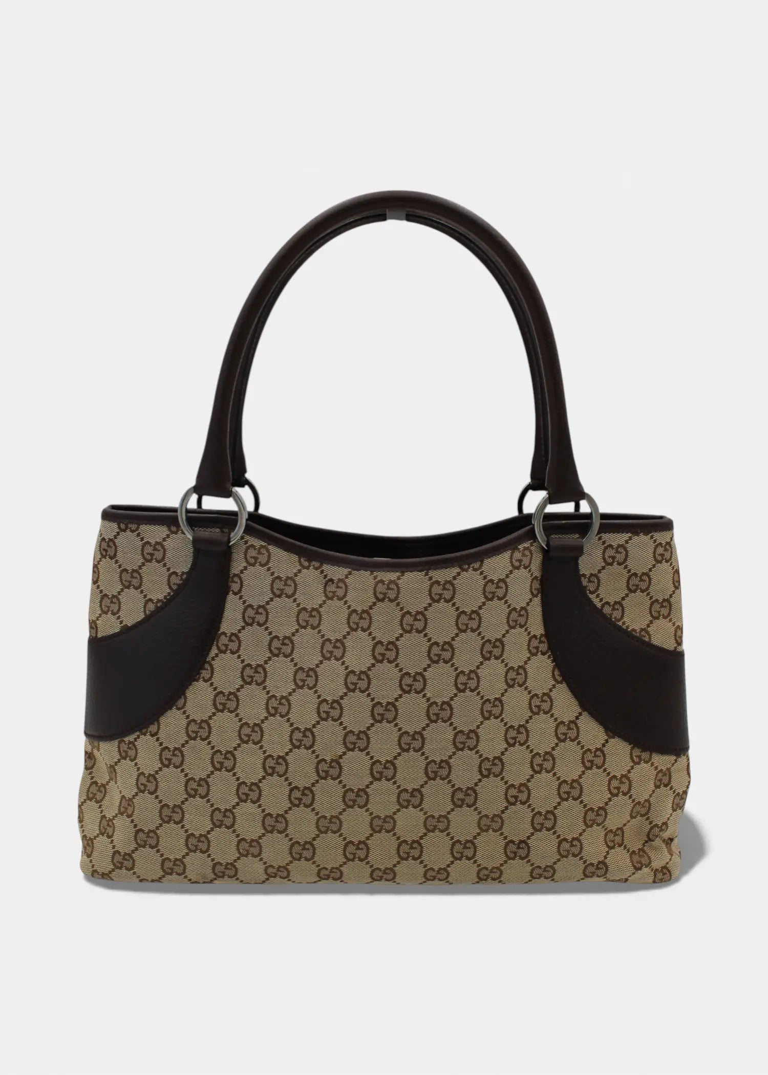 Preloved | Gucci GG Monogram Skuldertaske med Brun Læder