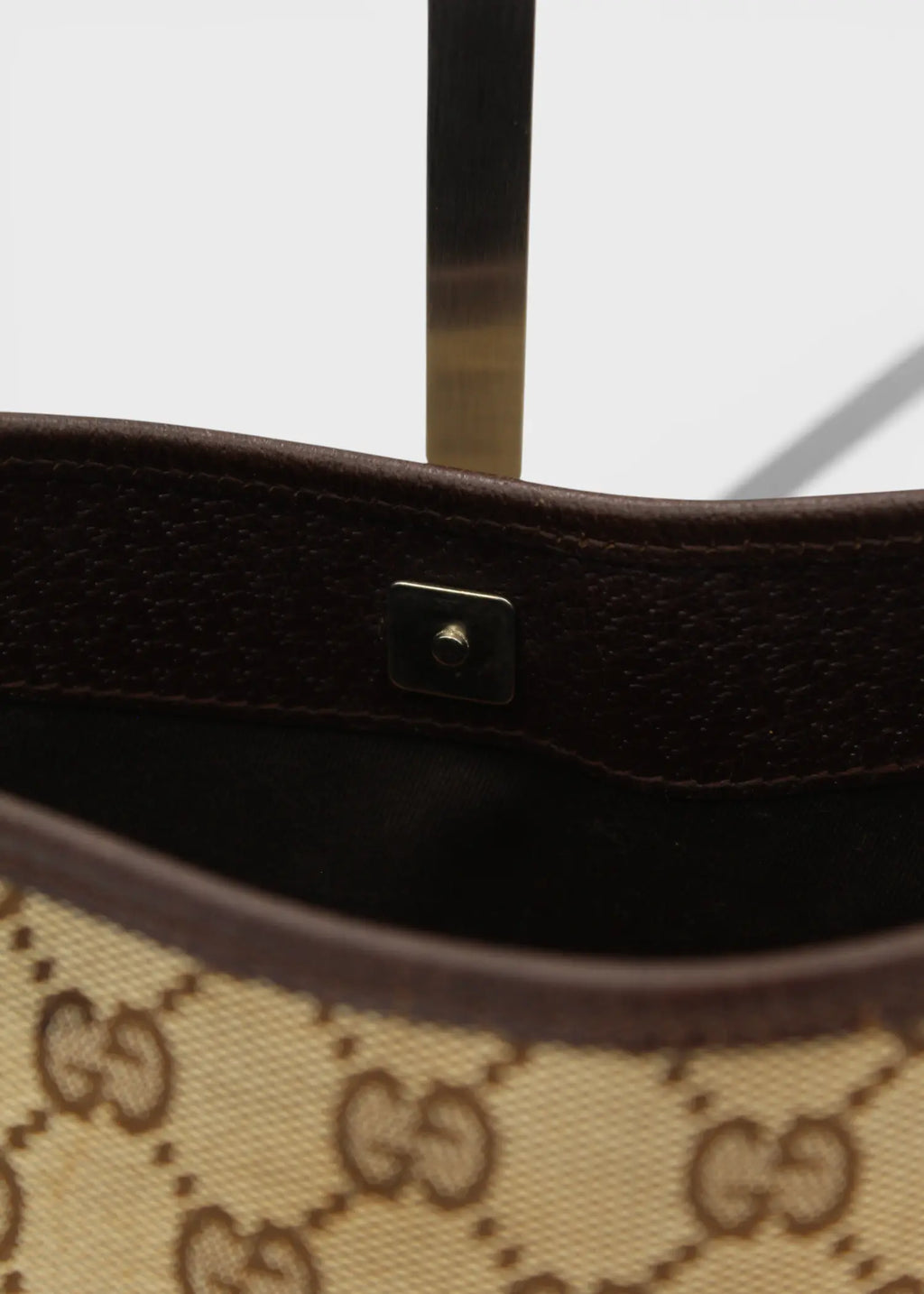 Preloved | Gucci GG Monogram Skuldertaske med Brun Læder