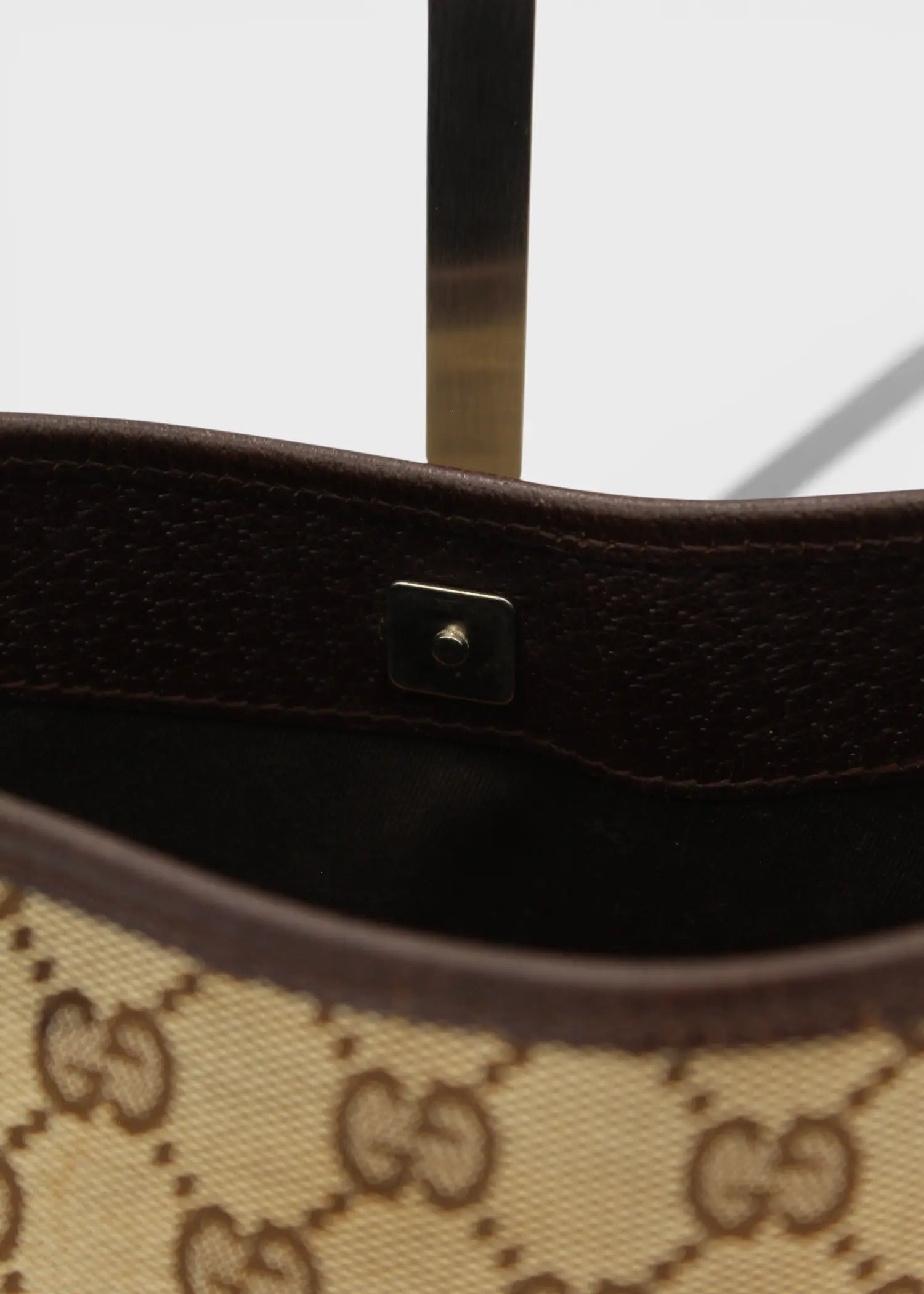 Preloved | Gucci GG Monogram Skuldertaske med Brun Læder