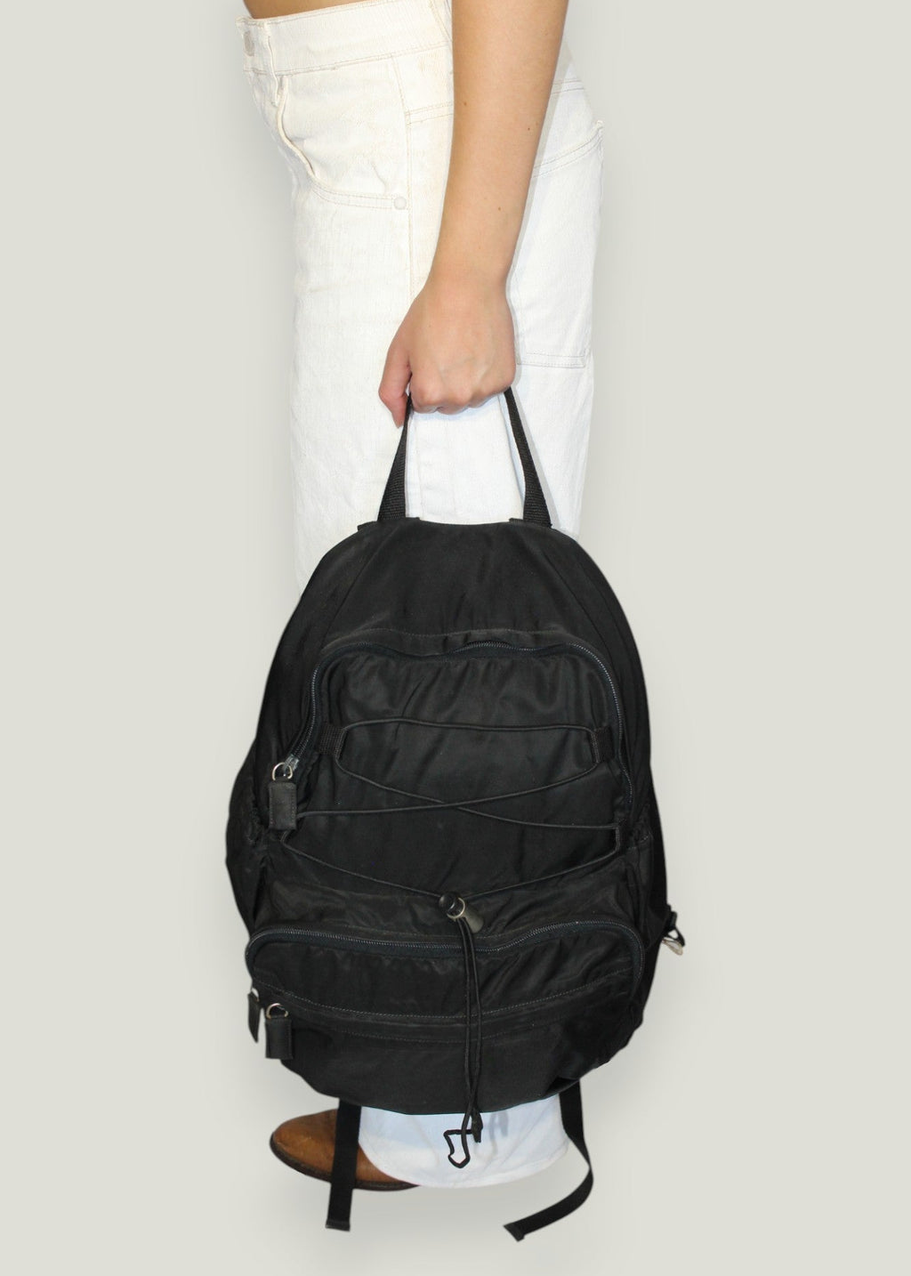 Preloved | Prada Nylon Rygsæk med Originalt Garantikort - Til skole-, studie eller rejsetaske