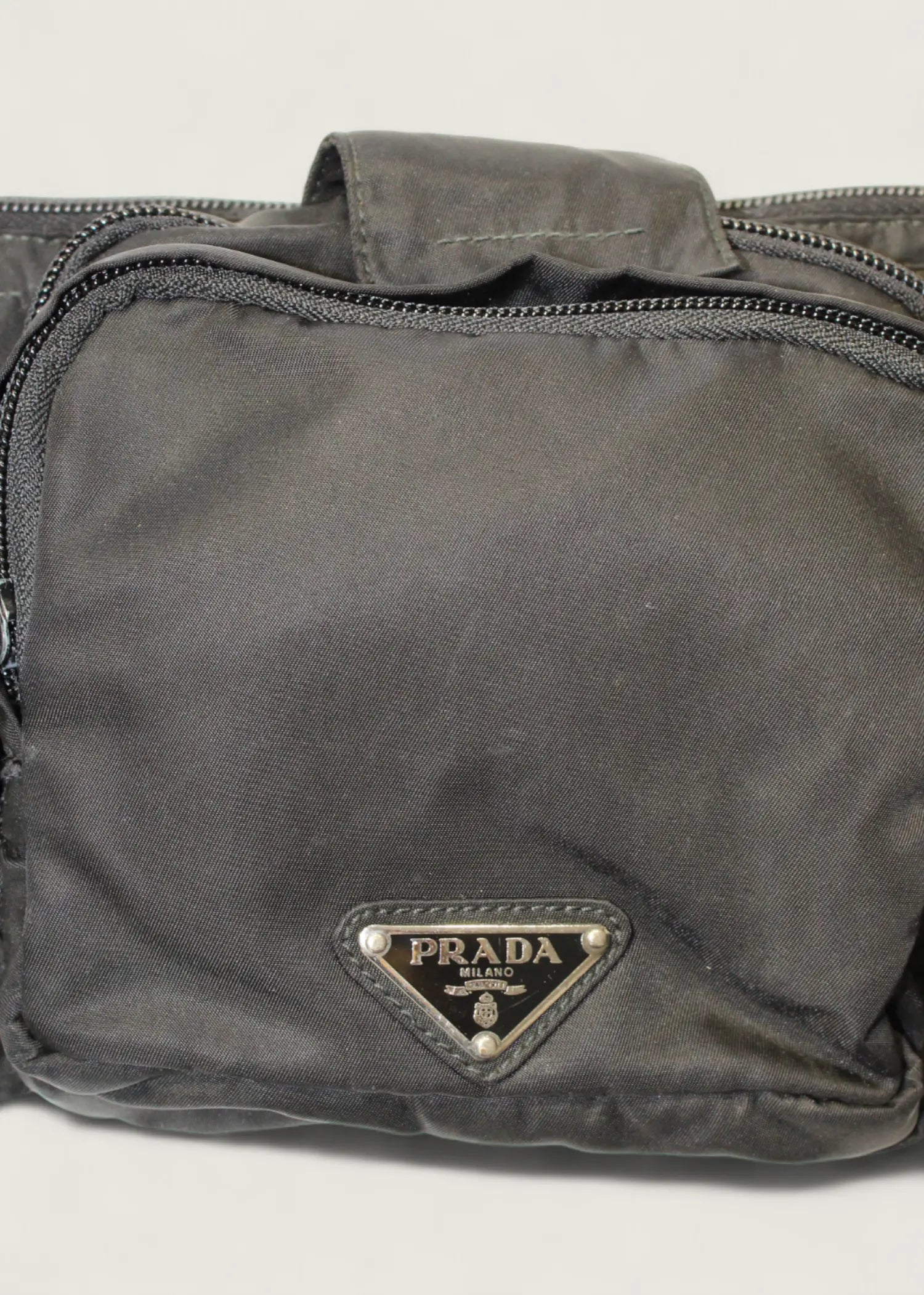 Preloved | Prada Tessuto Utility Bæltetaske i Sort Nylon Prada