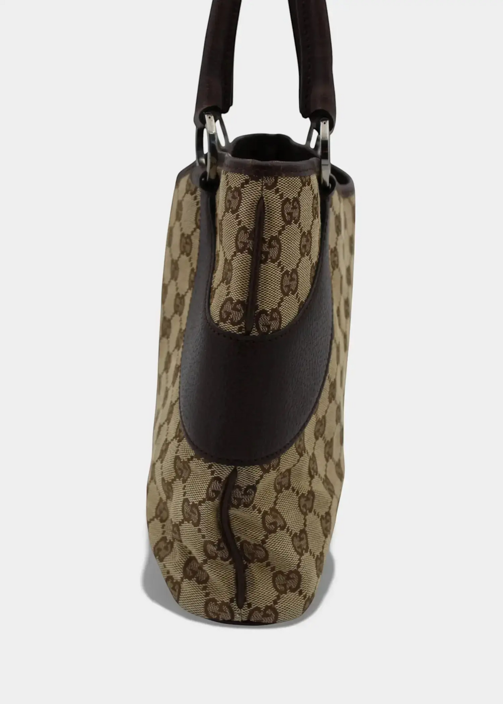 Preloved | Gucci GG Monogram Skuldertaske med Brun Læder Gucci