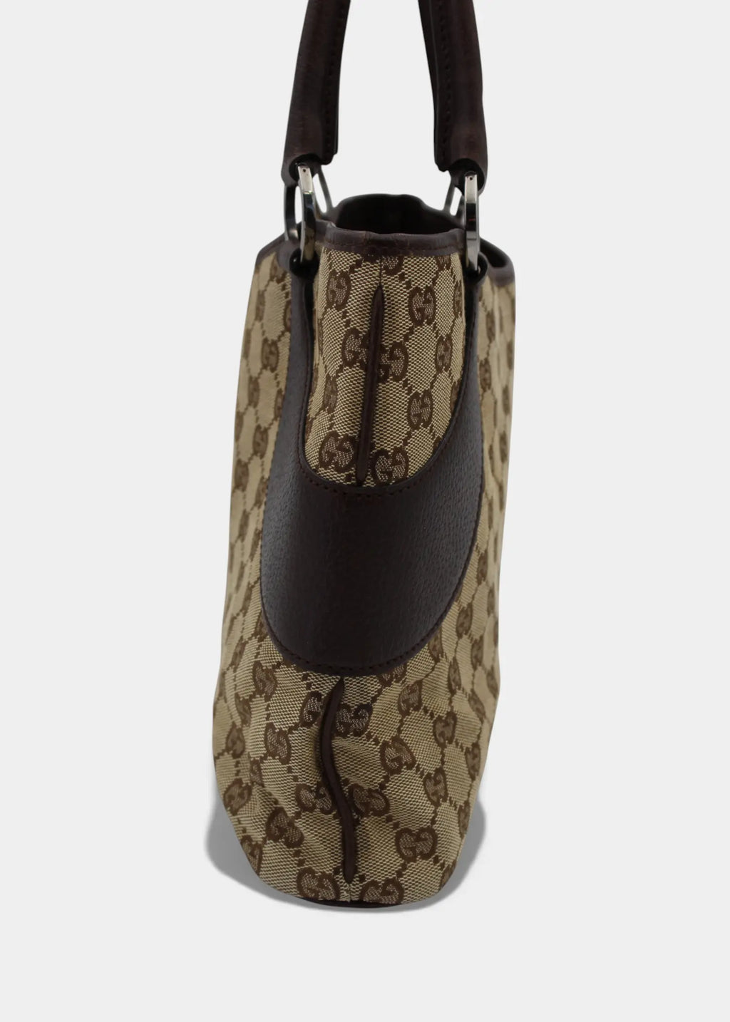 Preloved | Gucci GG Monogram Skuldertaske med Brun Læder