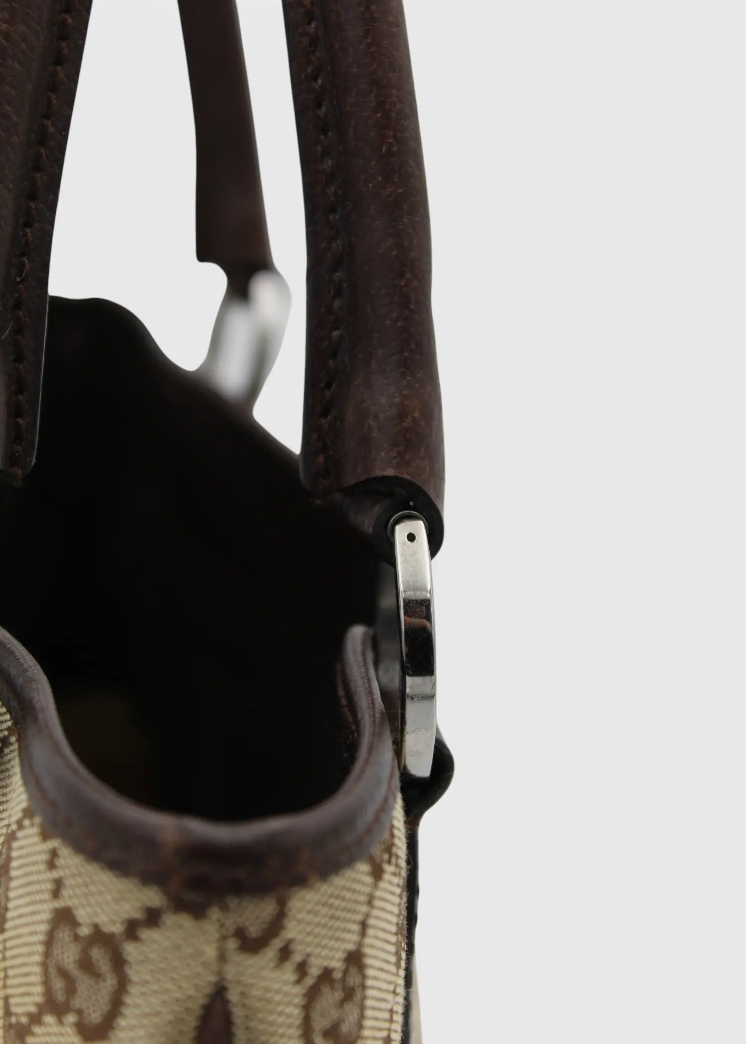 Preloved | Gucci GG Monogram Skuldertaske med Brun Læder