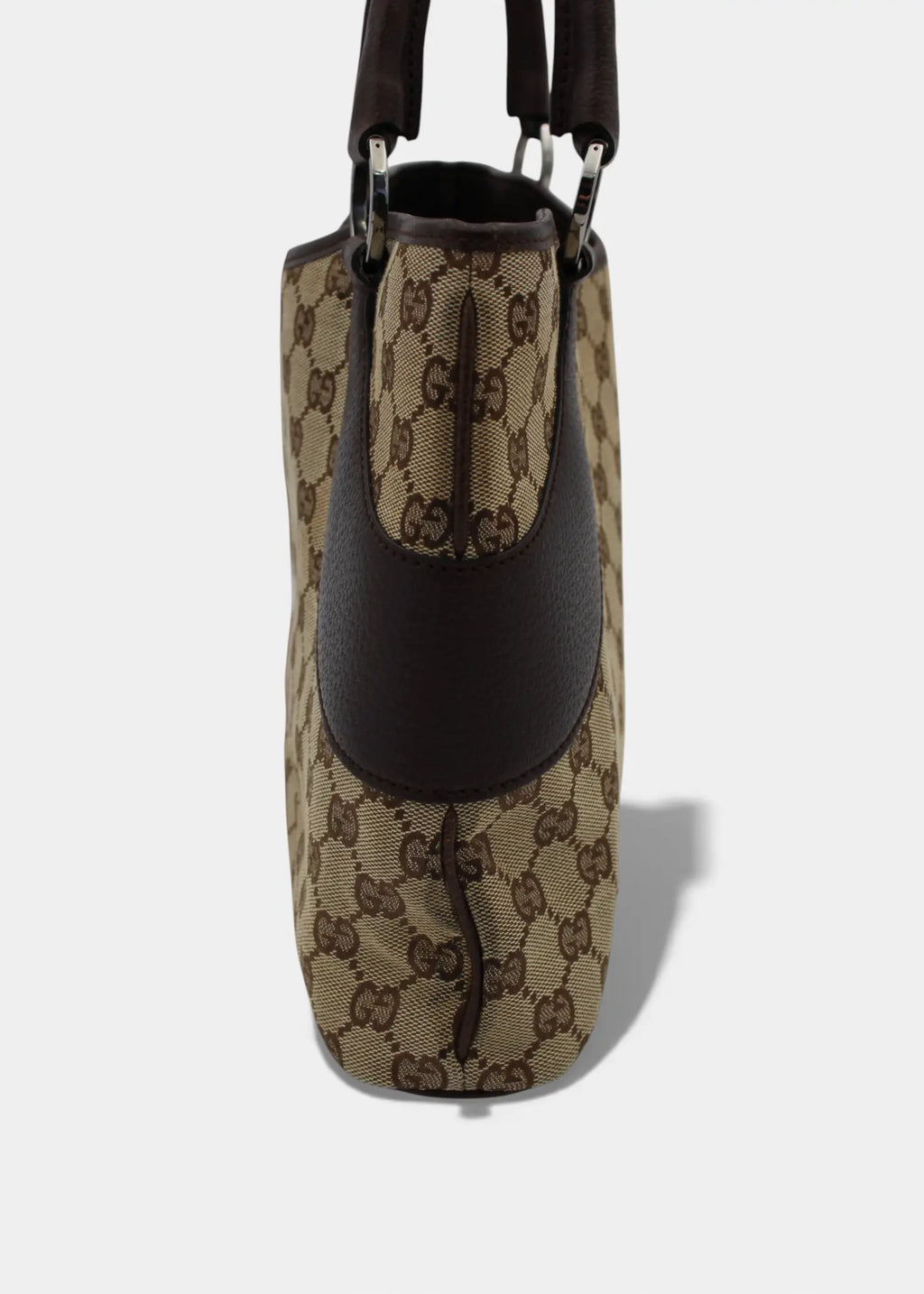 Preloved | Gucci GG Monogram Skuldertaske med Brun Læder