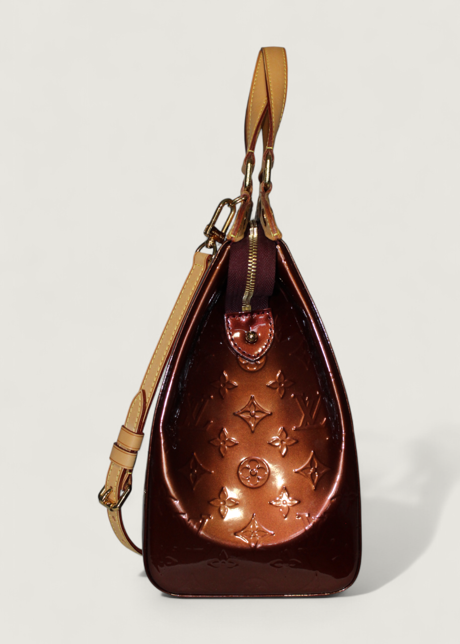 Preloved | Louis Vuitton Monogram Vernis Brea MM Totebag i Bordeaux Rød