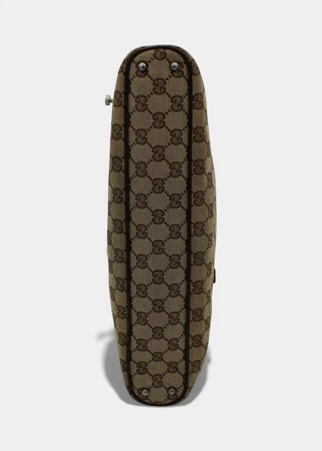 Preloved | Gucci GG Monogram Skuldertaske med Brun Læder Gucci