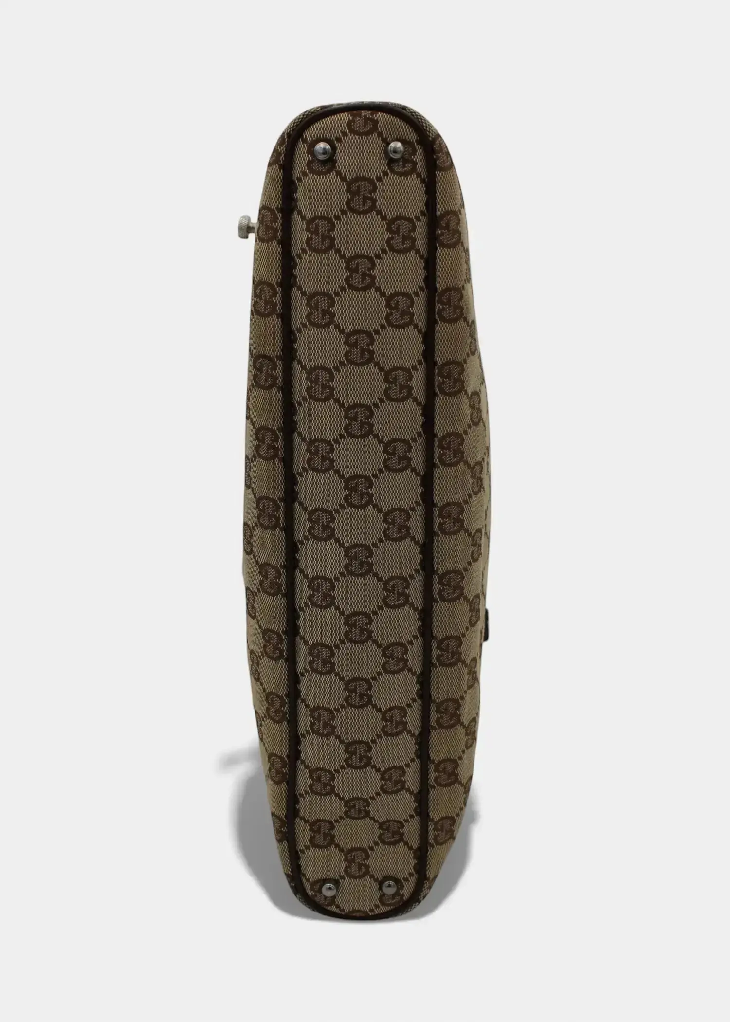 Preloved | Gucci GG Monogram Skuldertaske med Brun Læder Gucci