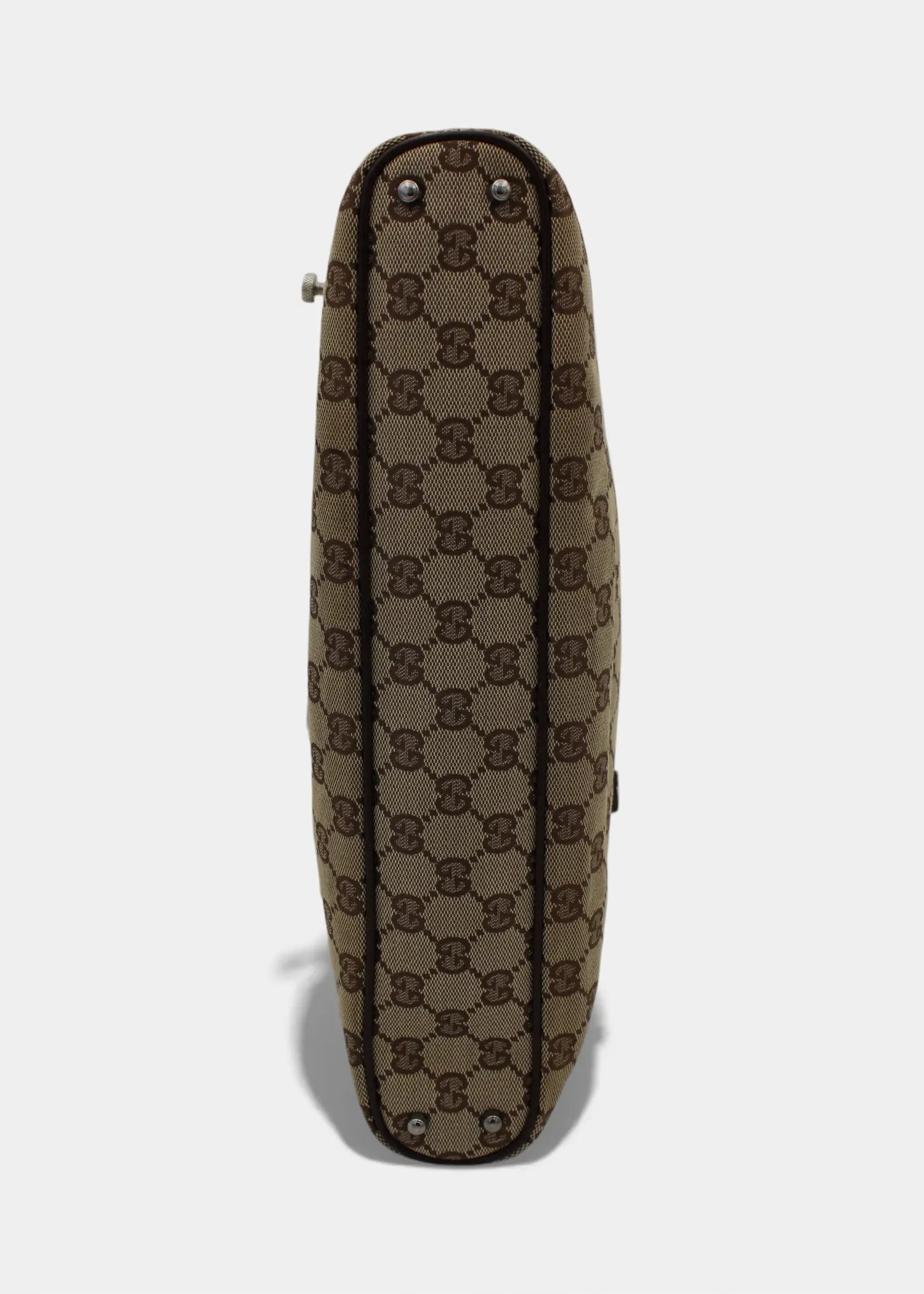 Preloved | Gucci GG Monogram Skuldertaske med Brun Læder