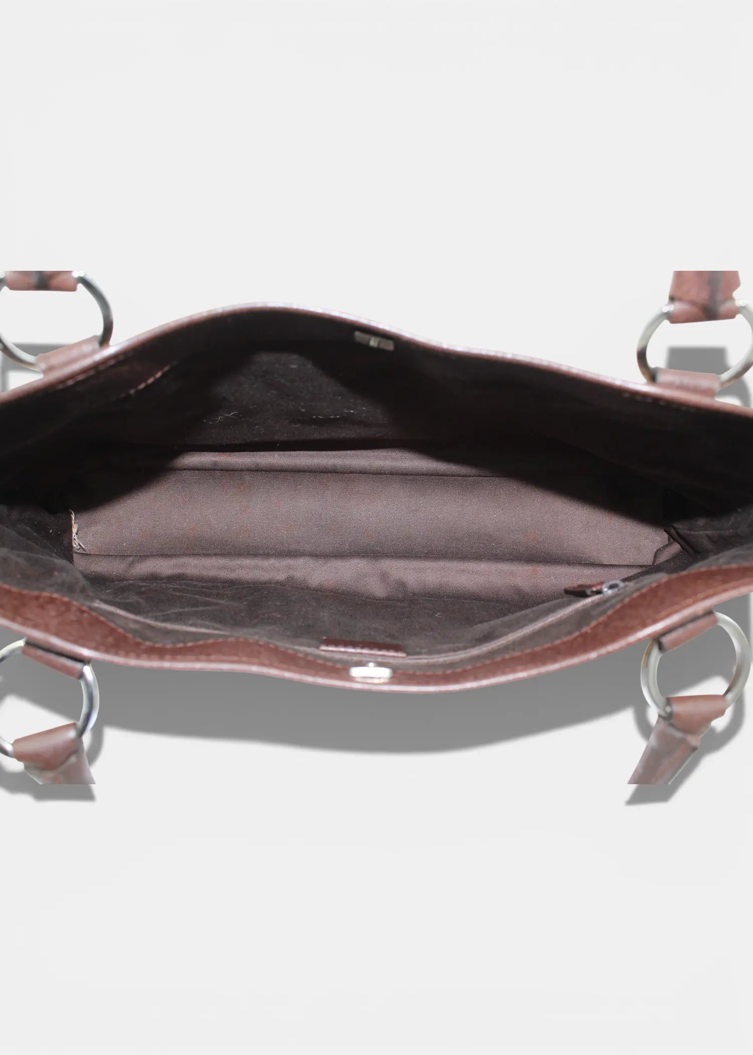 Preloved | Gucci GG Monogram Skuldertaske med Brun Læder