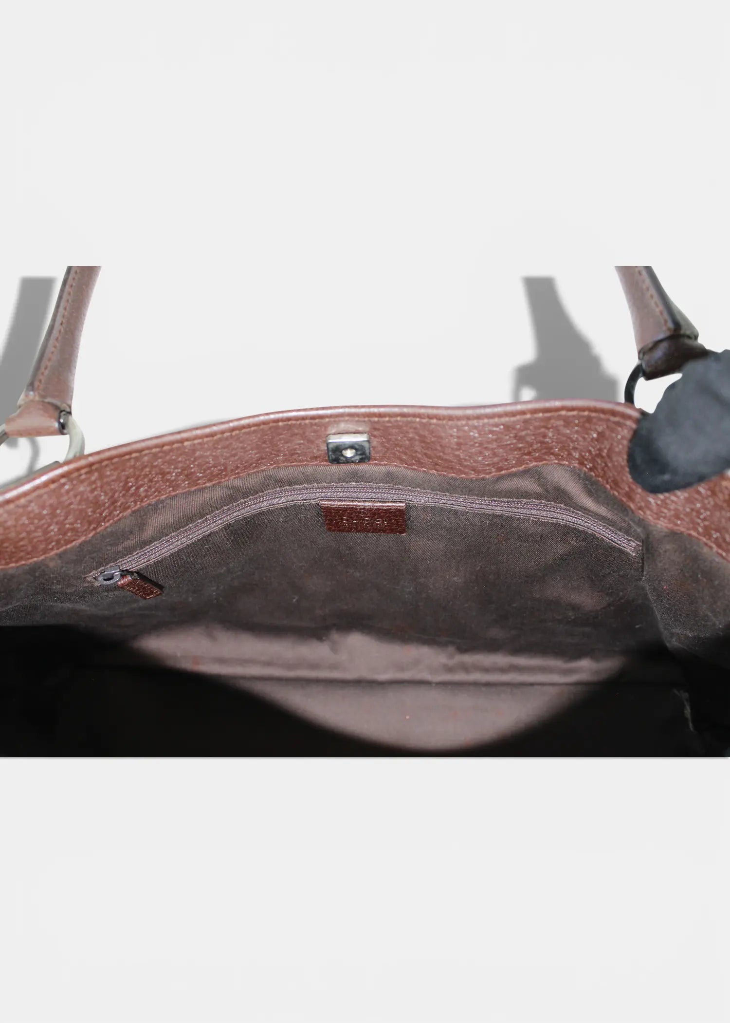 Preloved | Gucci GG Monogram Skuldertaske med Brun Læder