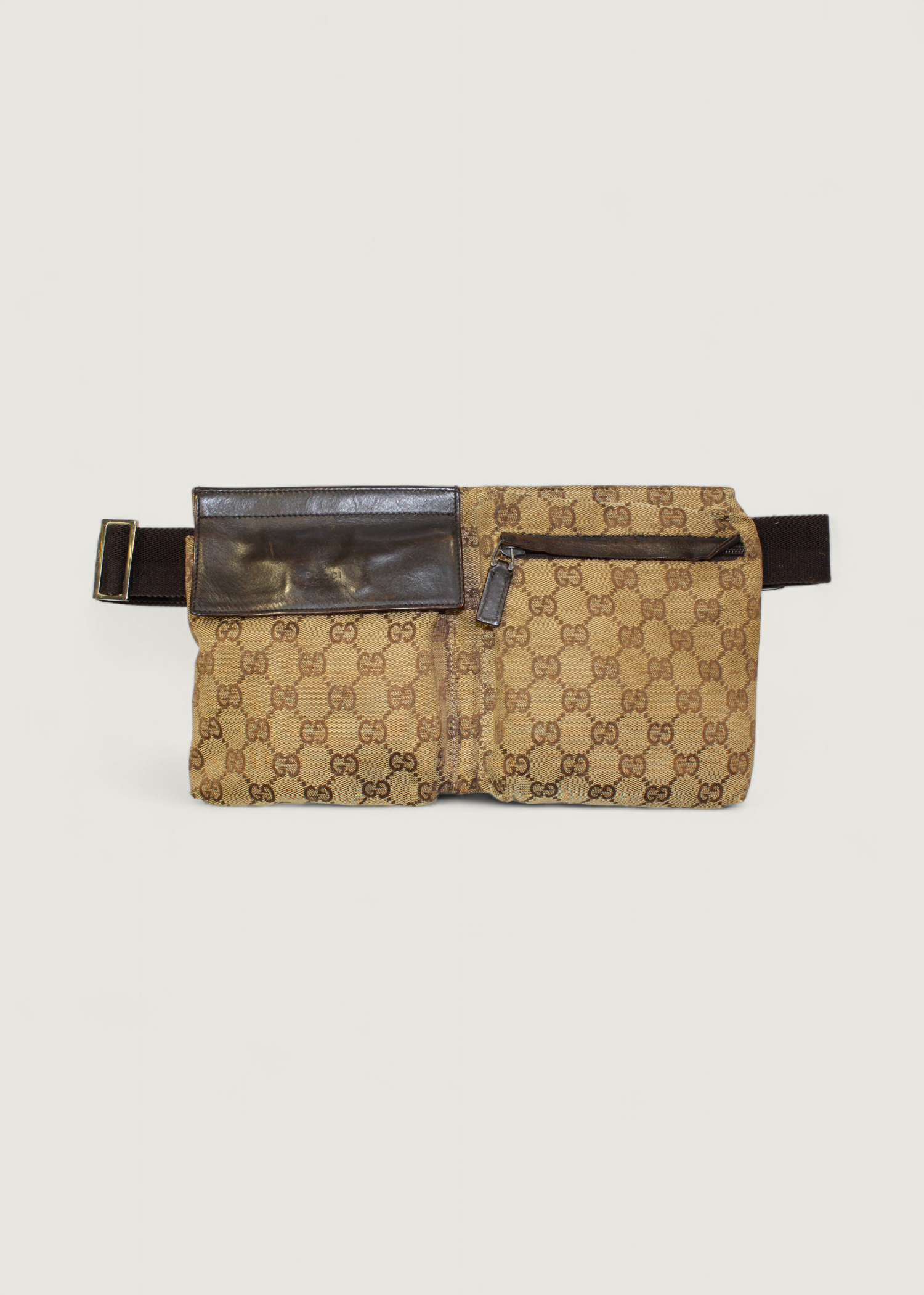 Preloved | Gucci GG Monogram Bæltetaske i Brun Canvas