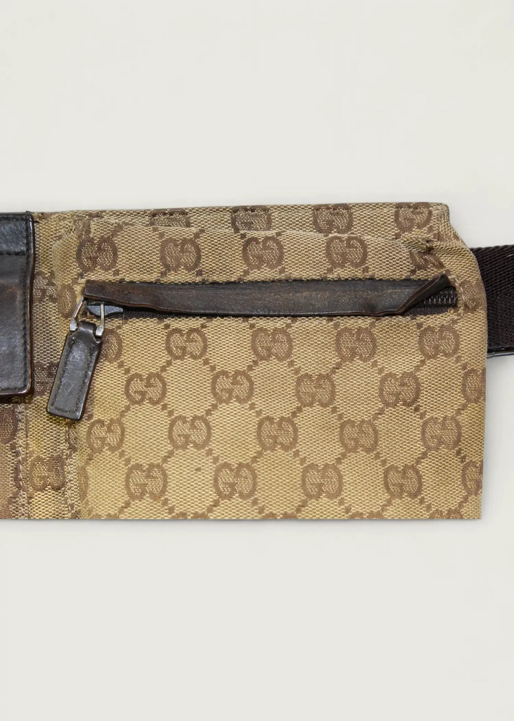 Preloved | Gucci GG Monogram Bæltetaske i Brun Canvas Gucci