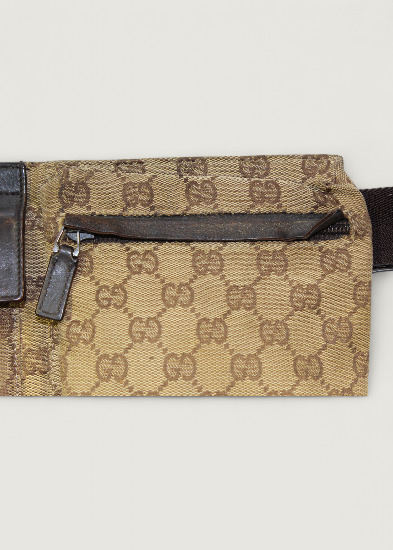 Preloved | Gucci GG Monogram Bæltetaske i Brun Canvas