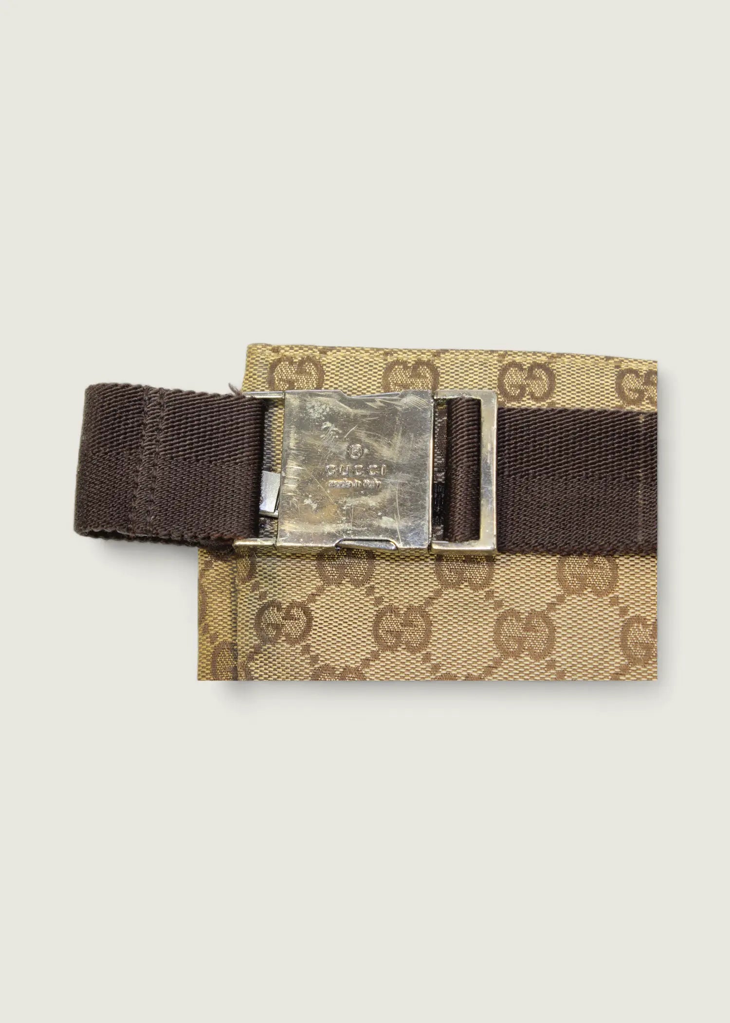 Preloved | Gucci GG Monogram Bæltetaske i Brun Canvas Gucci