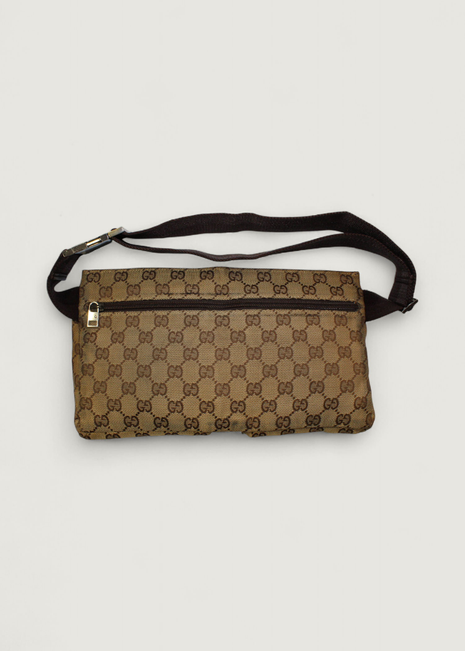 Preloved | Gucci GG Monogram Bæltetaske i Brun Canvas
