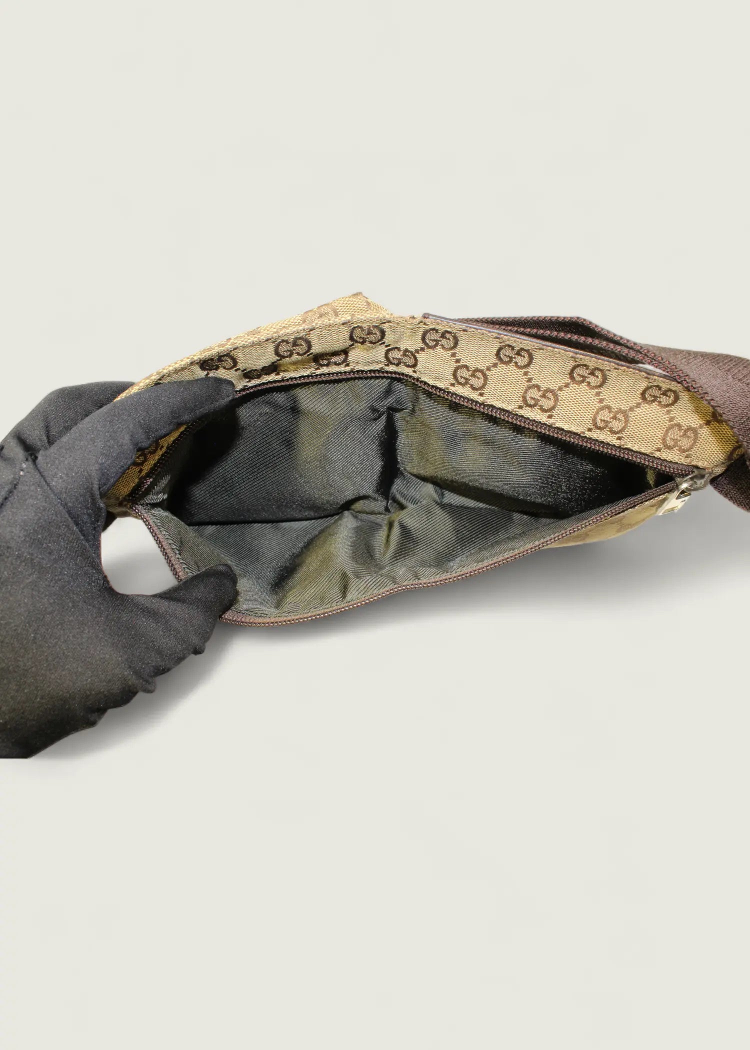 Preloved | Gucci GG Monogram Bæltetaske i Brun Canvas Gucci