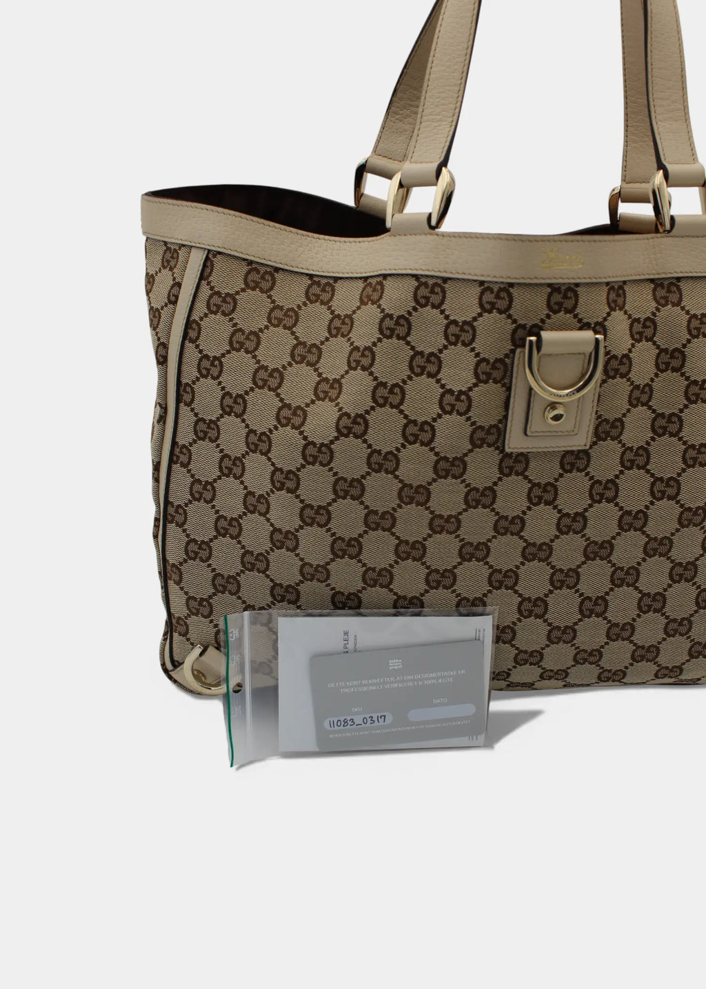 Preloved | Gucci GG Monogram Totebag Abbey med Hvid Læder