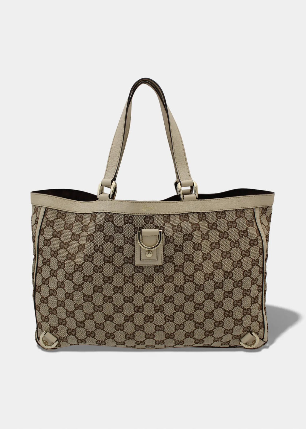 Preloved | Gucci GG Monogram Totebag Abbey med Hvid Læder