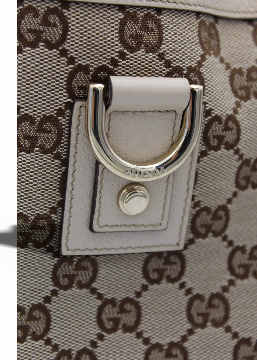 Preloved | Gucci GG Monogram Totebag Abbey med Hvid Læder