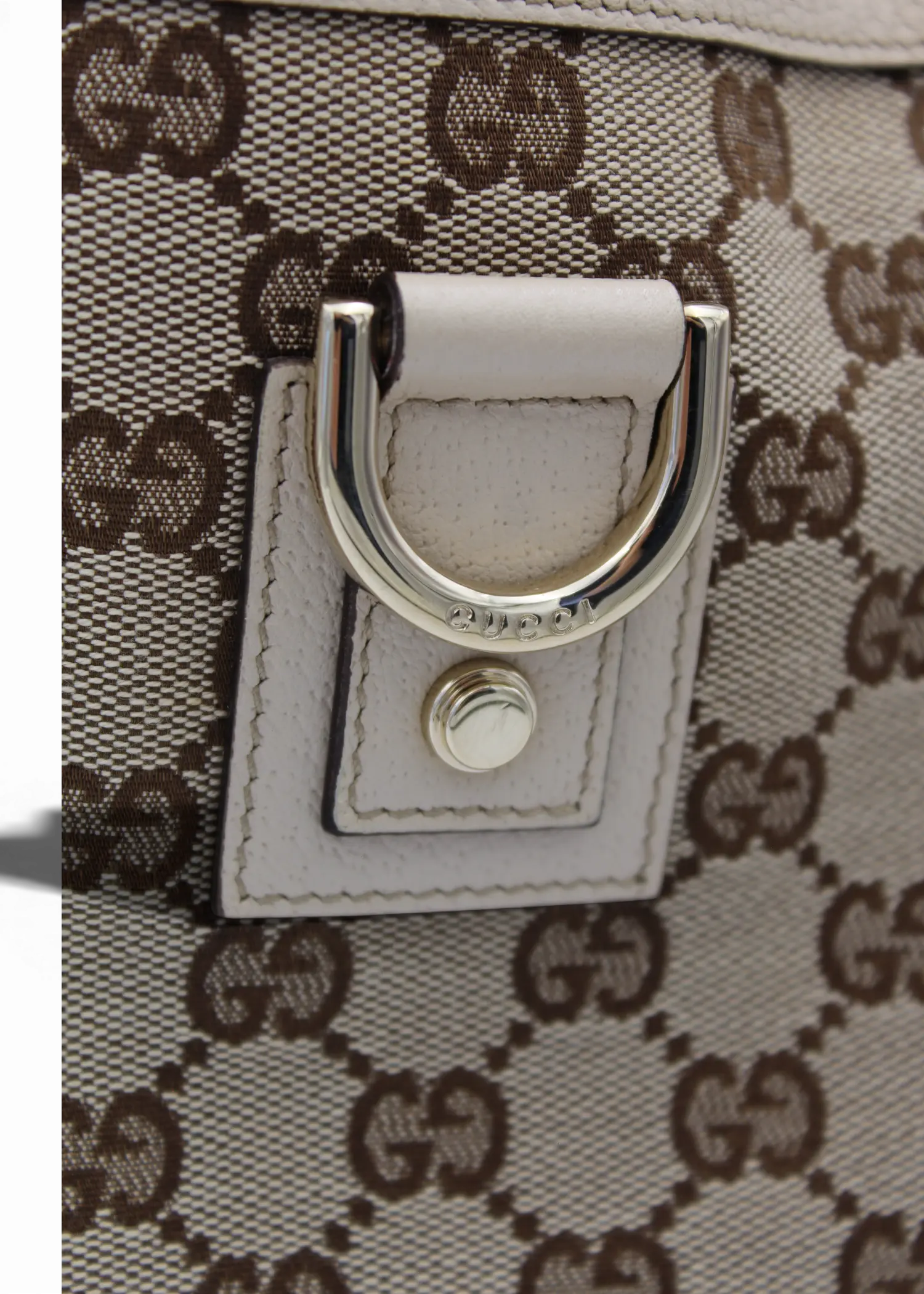 Preloved | Gucci GG Monogram Totebag Abbey med Hvid Læder