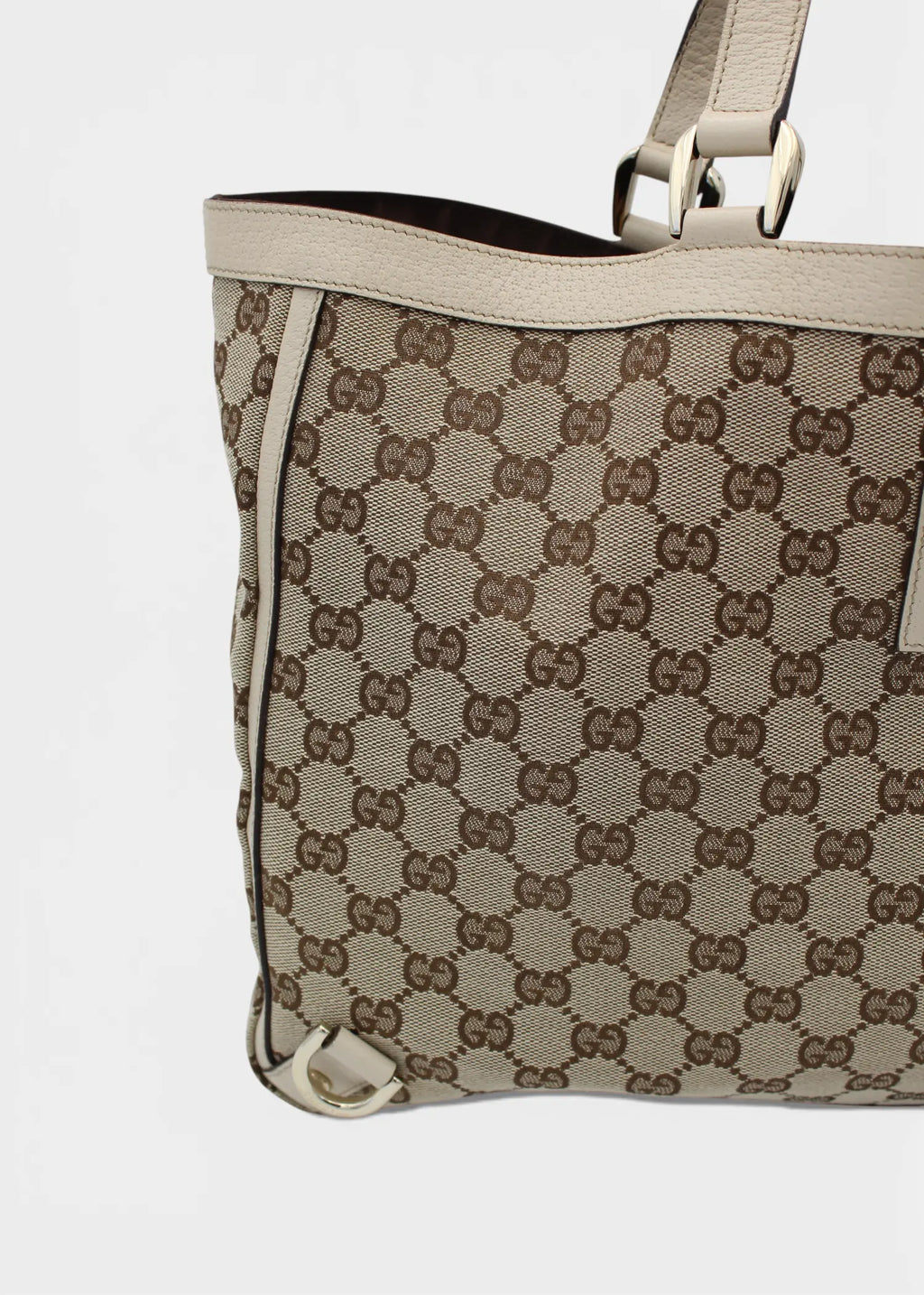 Preloved | Gucci GG Monogram Totebag Abbey med Hvid Læder