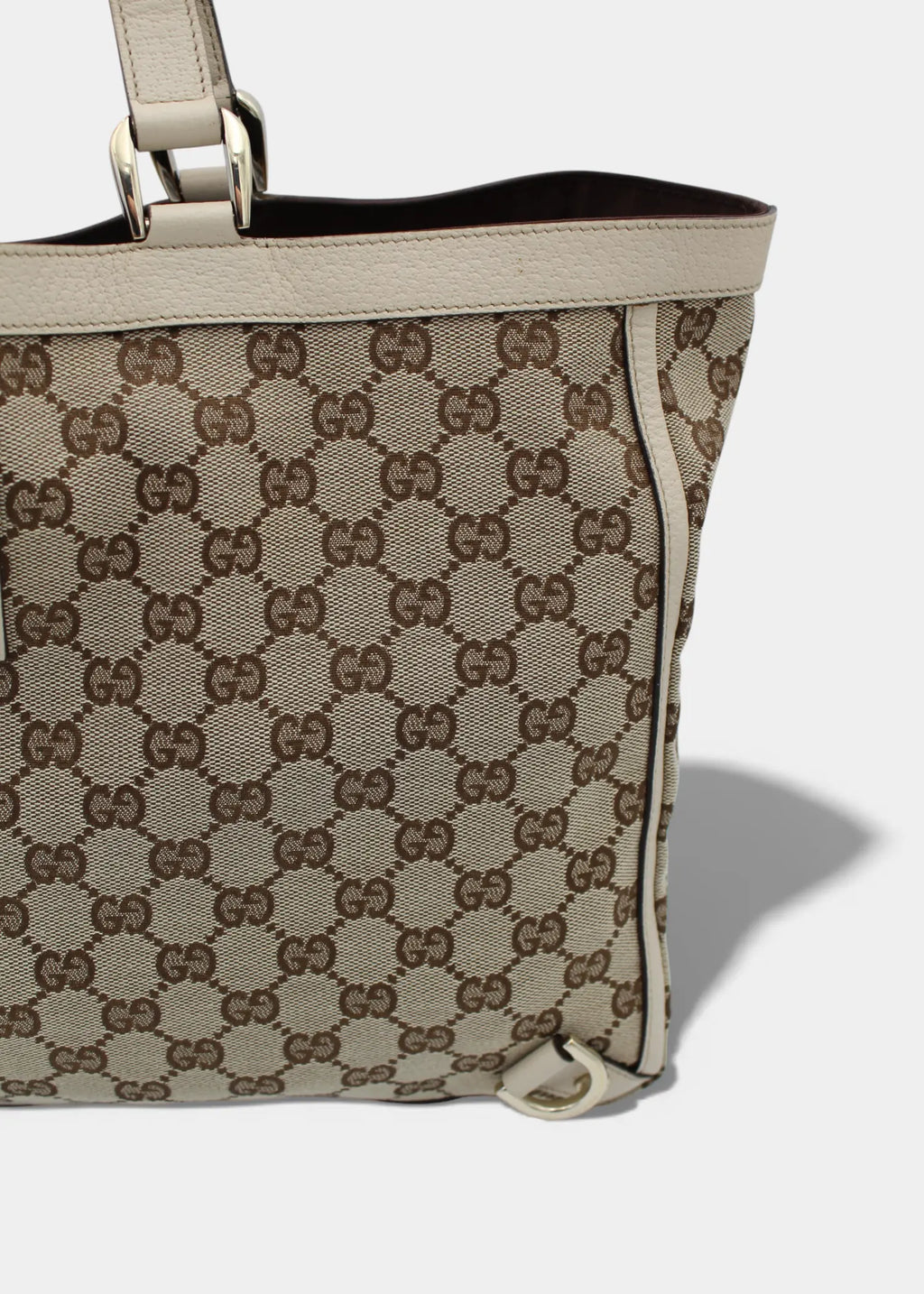 Preloved | Gucci GG Monogram Totebag Abbey med Hvid Læder