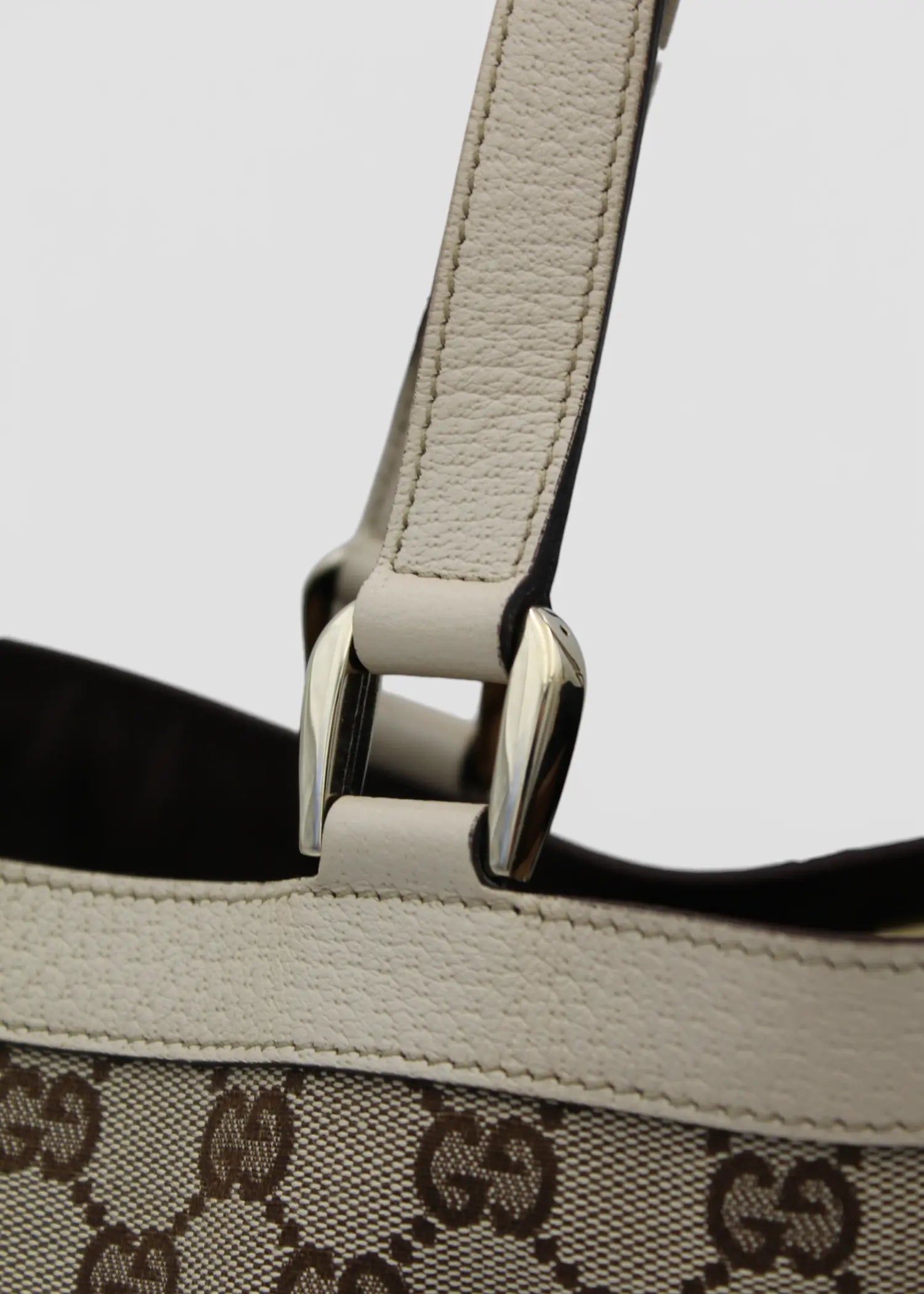 Preloved | Gucci GG Monogram Totebag Abbey med Hvid Læder