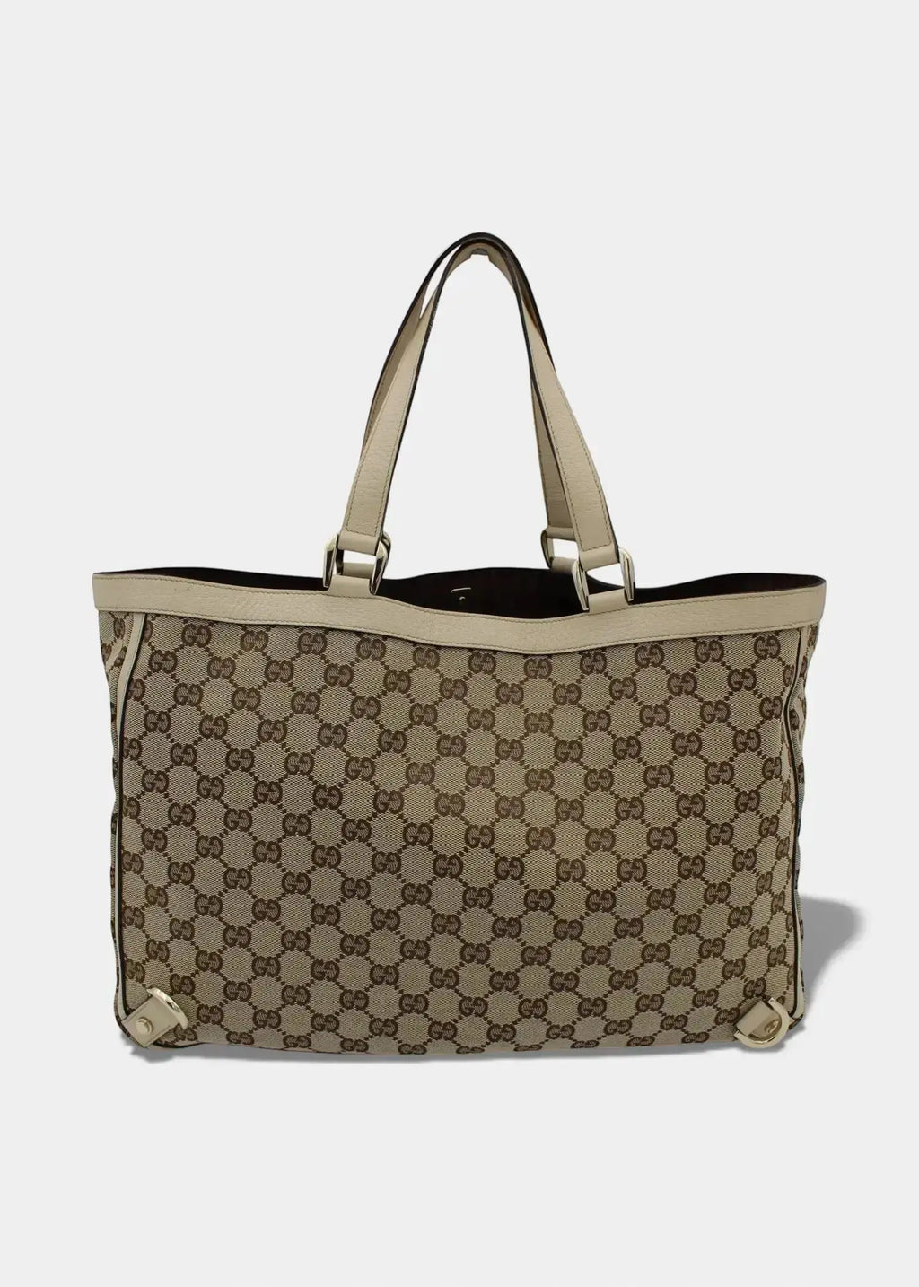 Preloved | Gucci GG Monogram Totebag Abbey med Hvid Læder Gucci