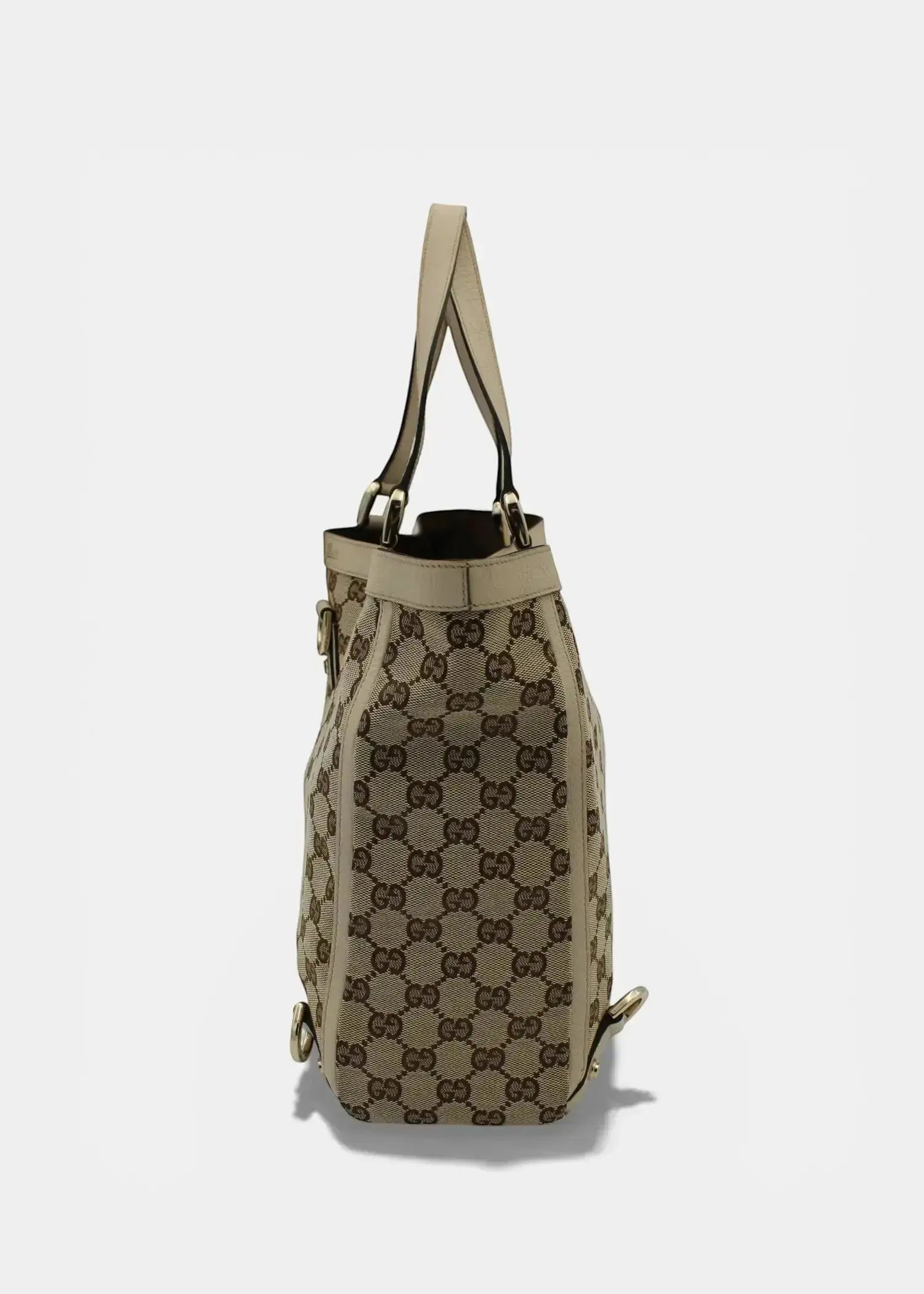 Preloved | Gucci GG Monogram Totebag Abbey med Hvid Læder Gucci