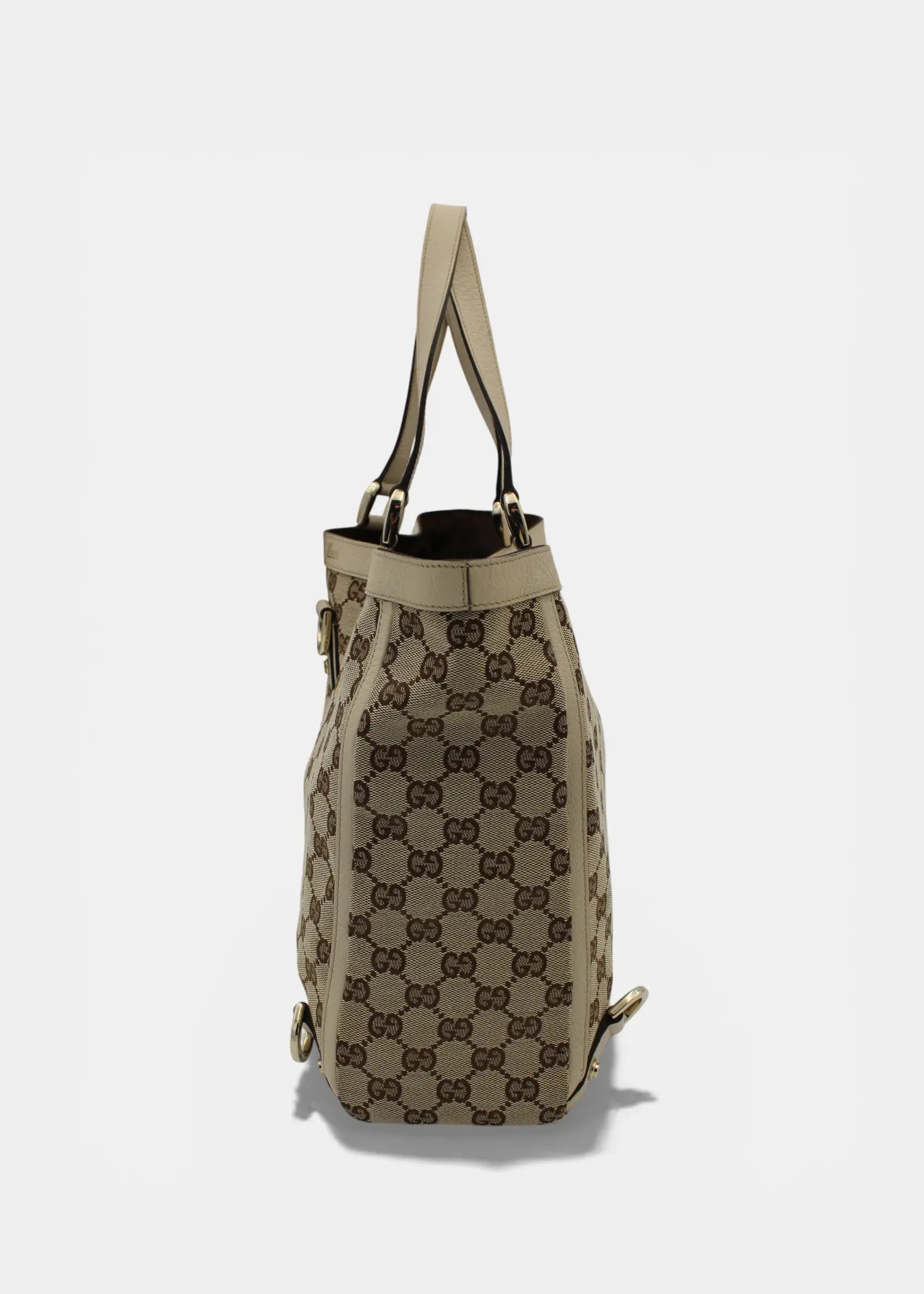 Preloved | Gucci GG Monogram Totebag Abbey med Hvid Læder