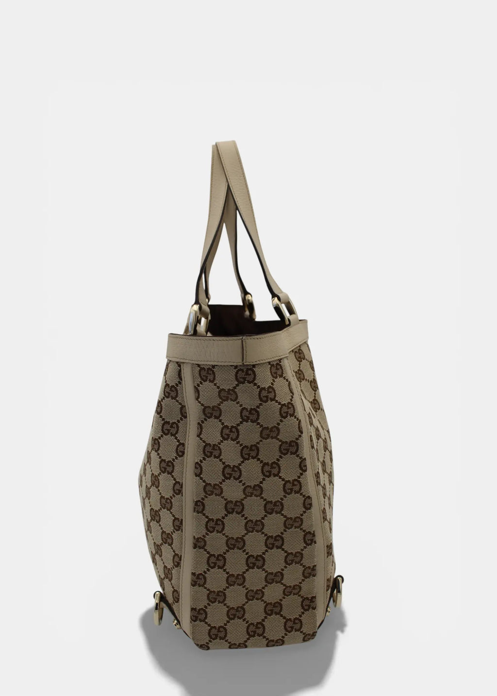 Preloved | Gucci GG Monogram Totebag Abbey med Hvid Læder