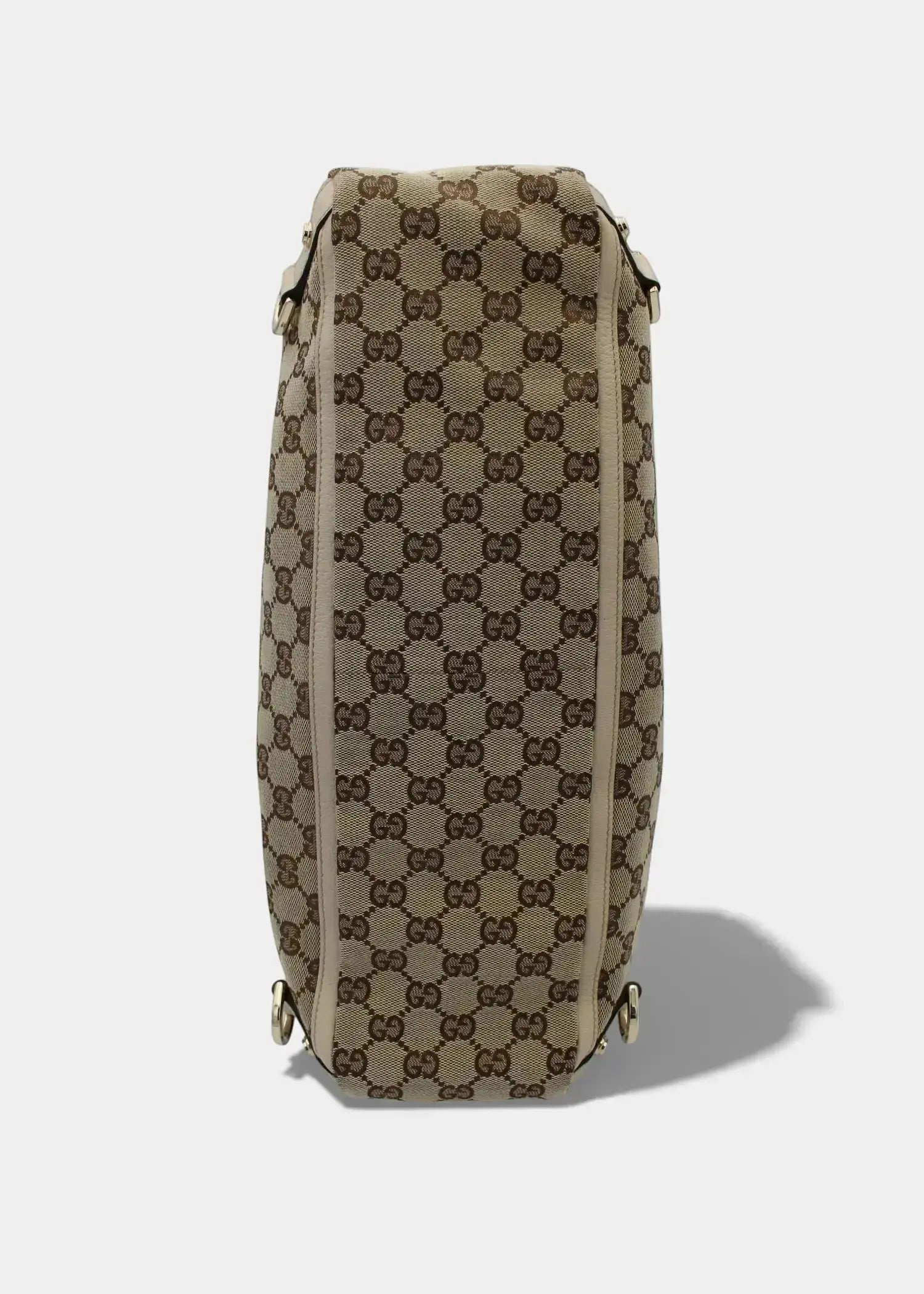 Preloved | Gucci GG Monogram Totebag Abbey med Hvid Læder Gucci