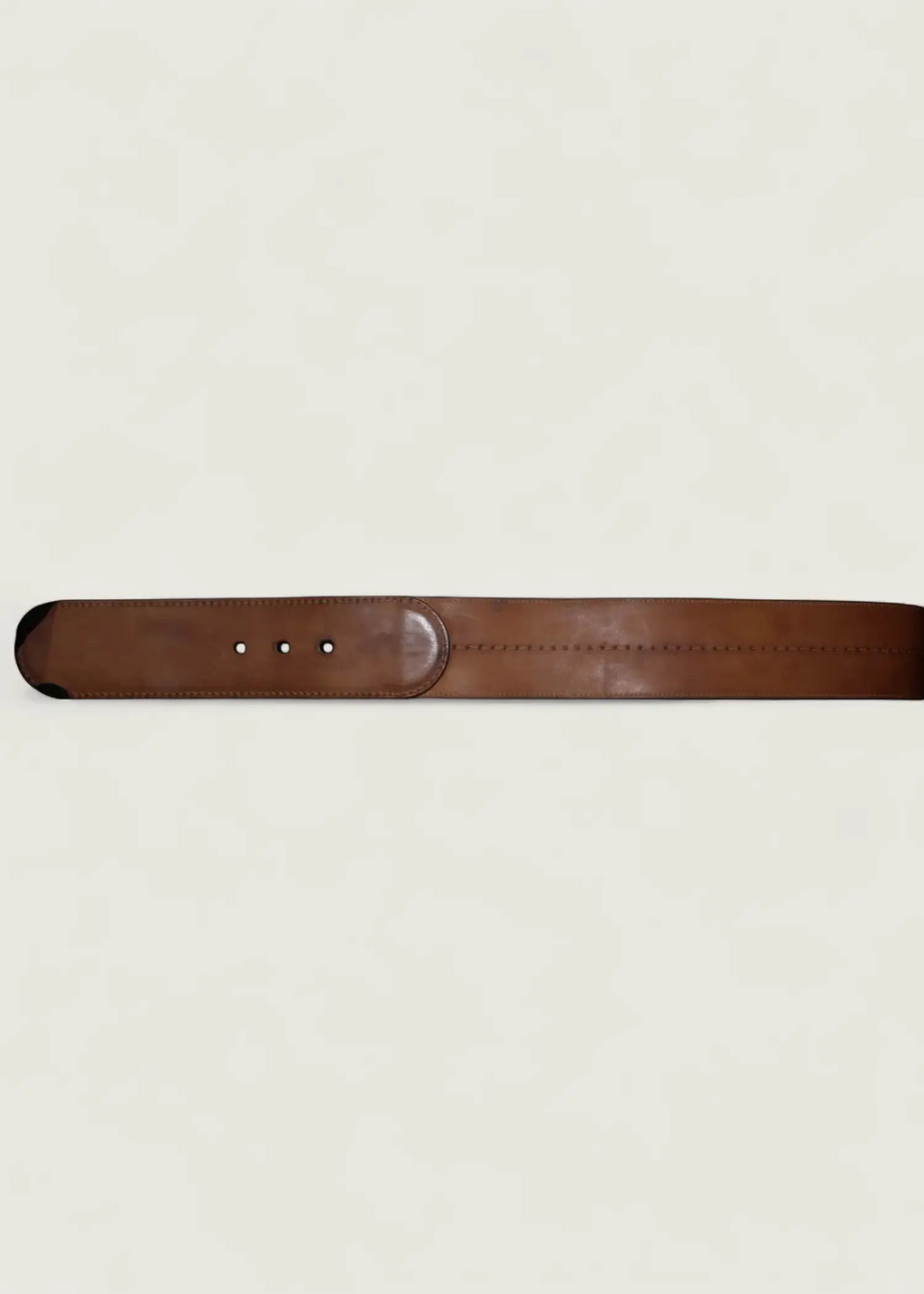 Preloved | Gucci Monogram Guccissima Bredt Læderbælte i Brunt med Guldspænde Gucci