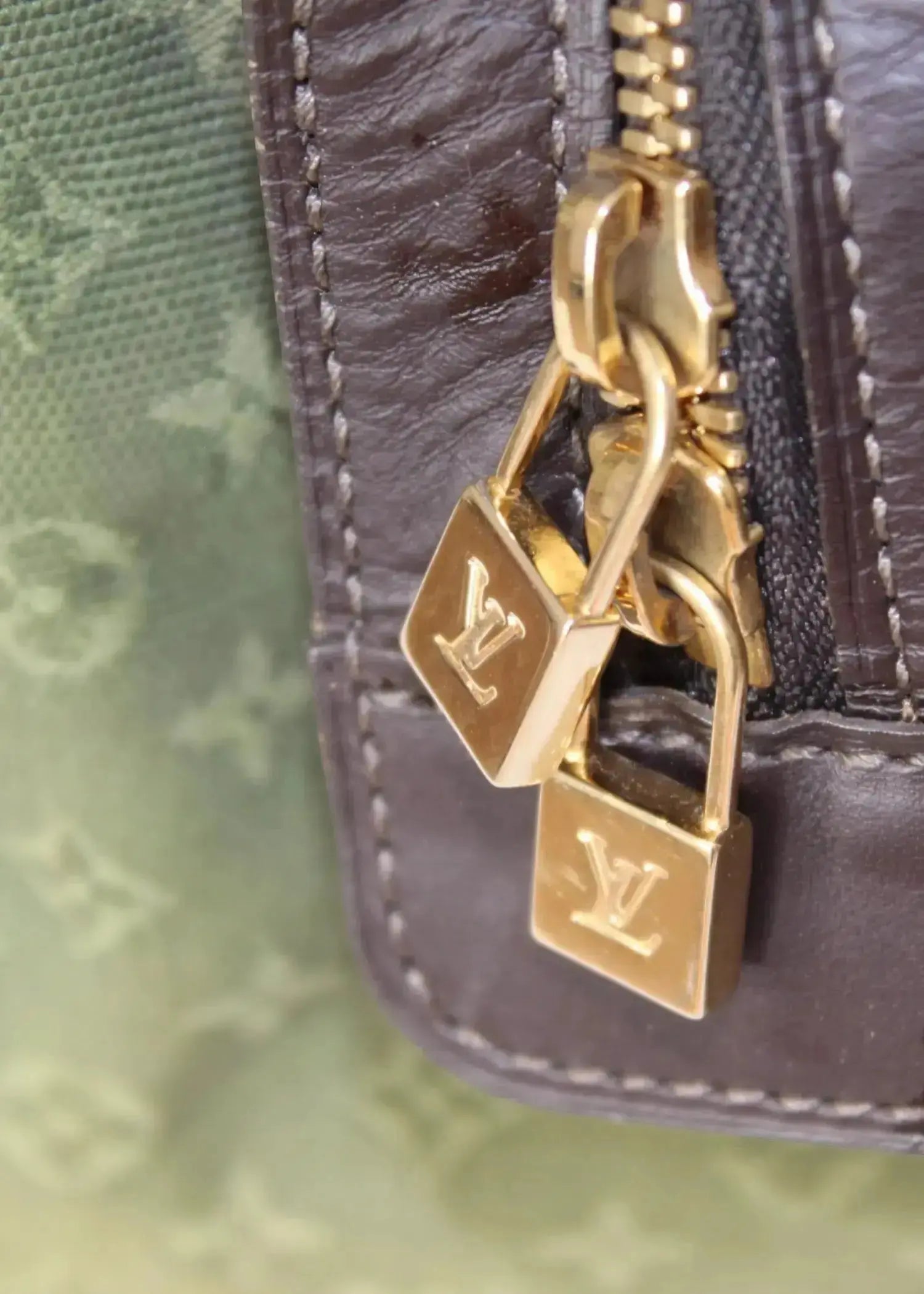 Preloved | Louis Vuitton Monogram Mini Josephine PM i Grøn Denim Canvas Louis Vuitton