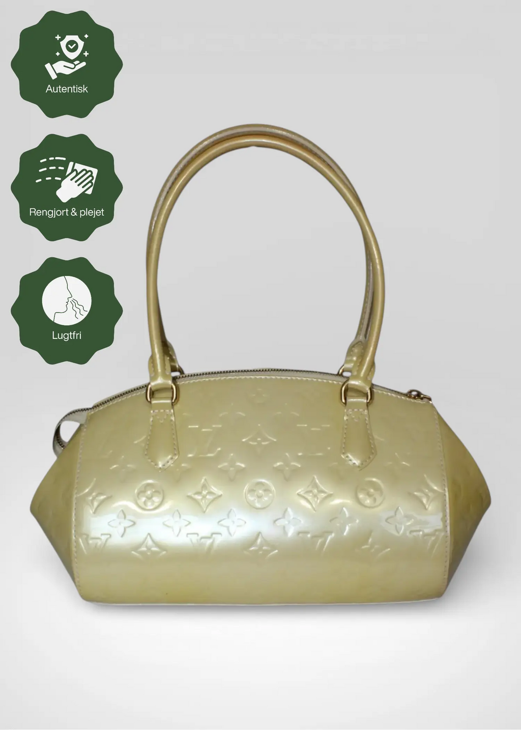 Preloved | Louis Vuitton Monogram Vernis Sherwood PM Håndtaske i Beige Louis Vuitton