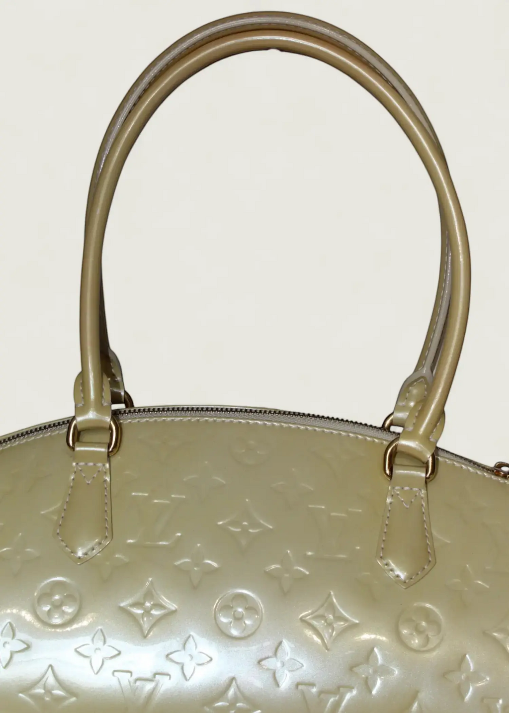 Preloved | Louis Vuitton Monogram Vernis Sherwood PM Håndtaske i Beige Louis Vuitton