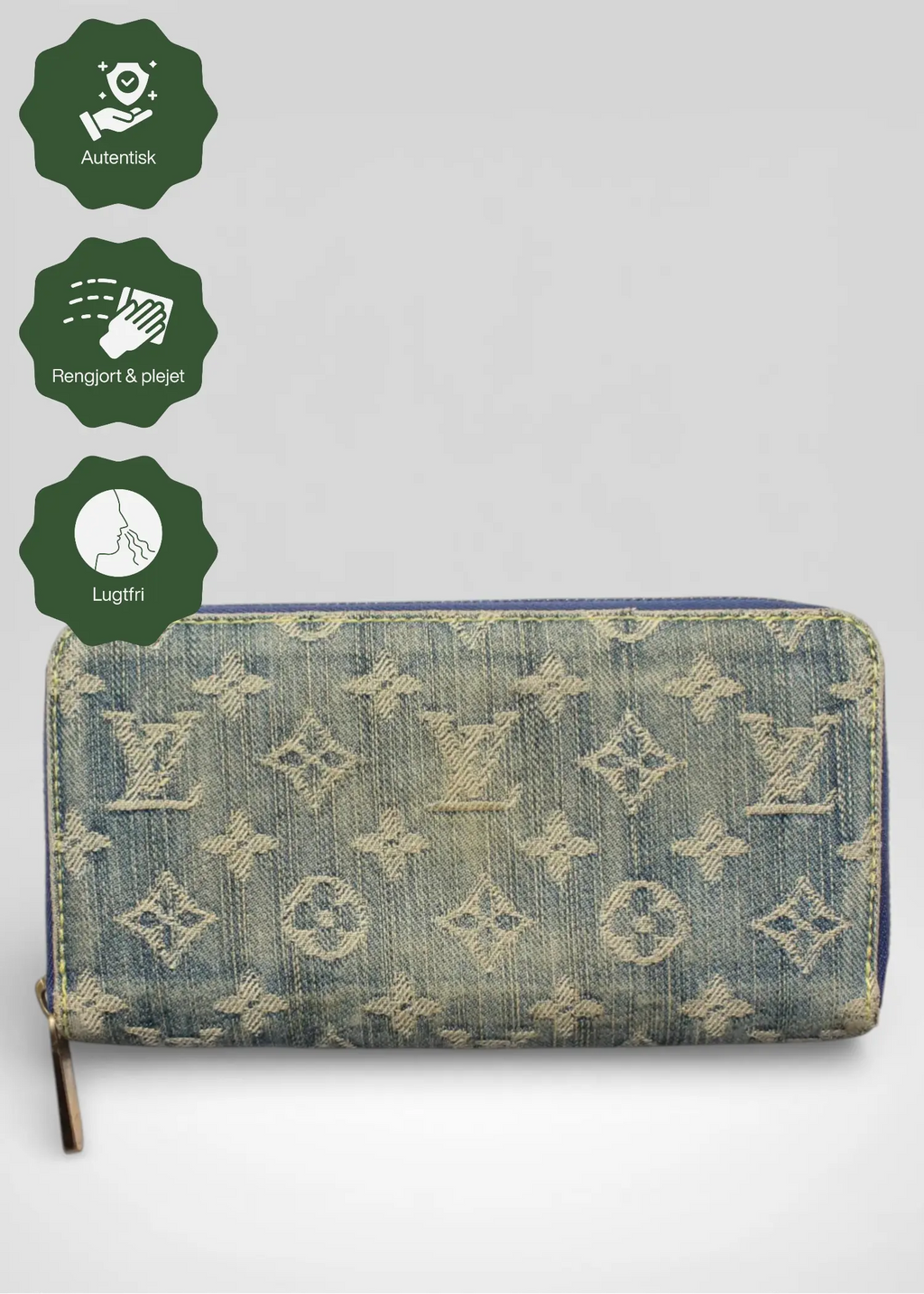 Preloved | Louis Vuitton Monogram Denim Zippy Pung i Jeans Blå Canvas Louis Vuitton