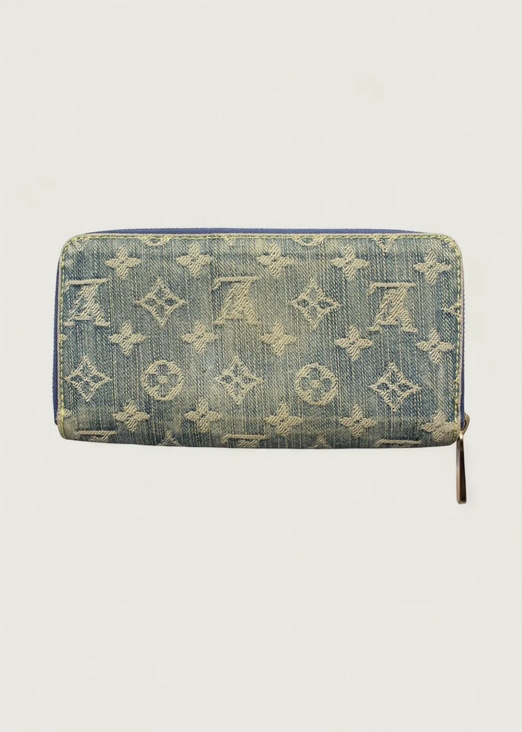 Preloved | Louis Vuitton Monogram Denim Zippy Pung i Jeans Blå Canvas Louis Vuitton