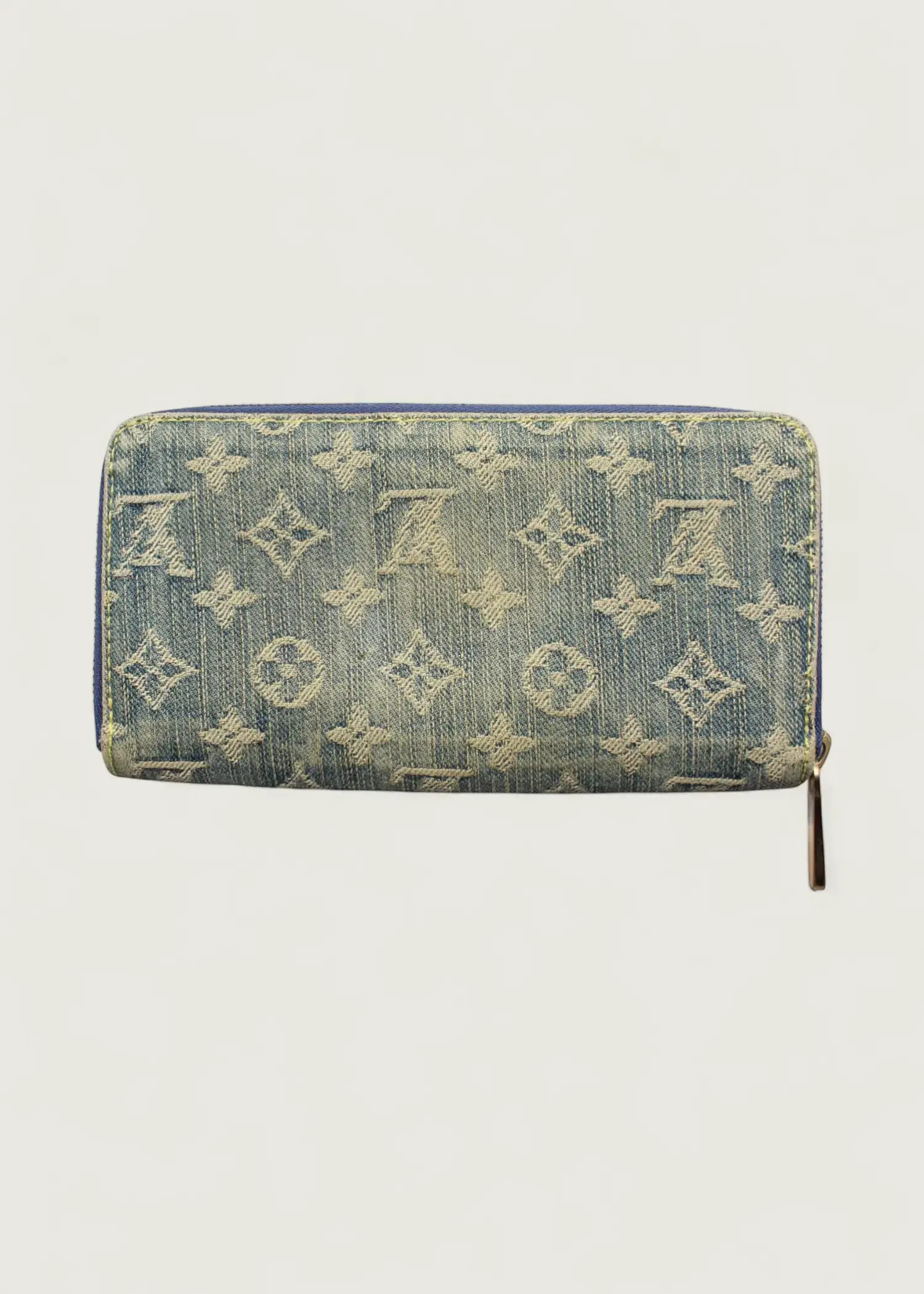 Preloved | Louis Vuitton Monogram Denim Zippy Pung i Jeans Blå Canvas Louis Vuitton