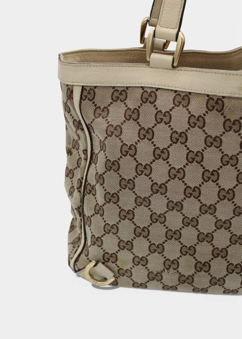 Preloved | Gucci GG Monogram Totebag Abbey med Hvid Læder