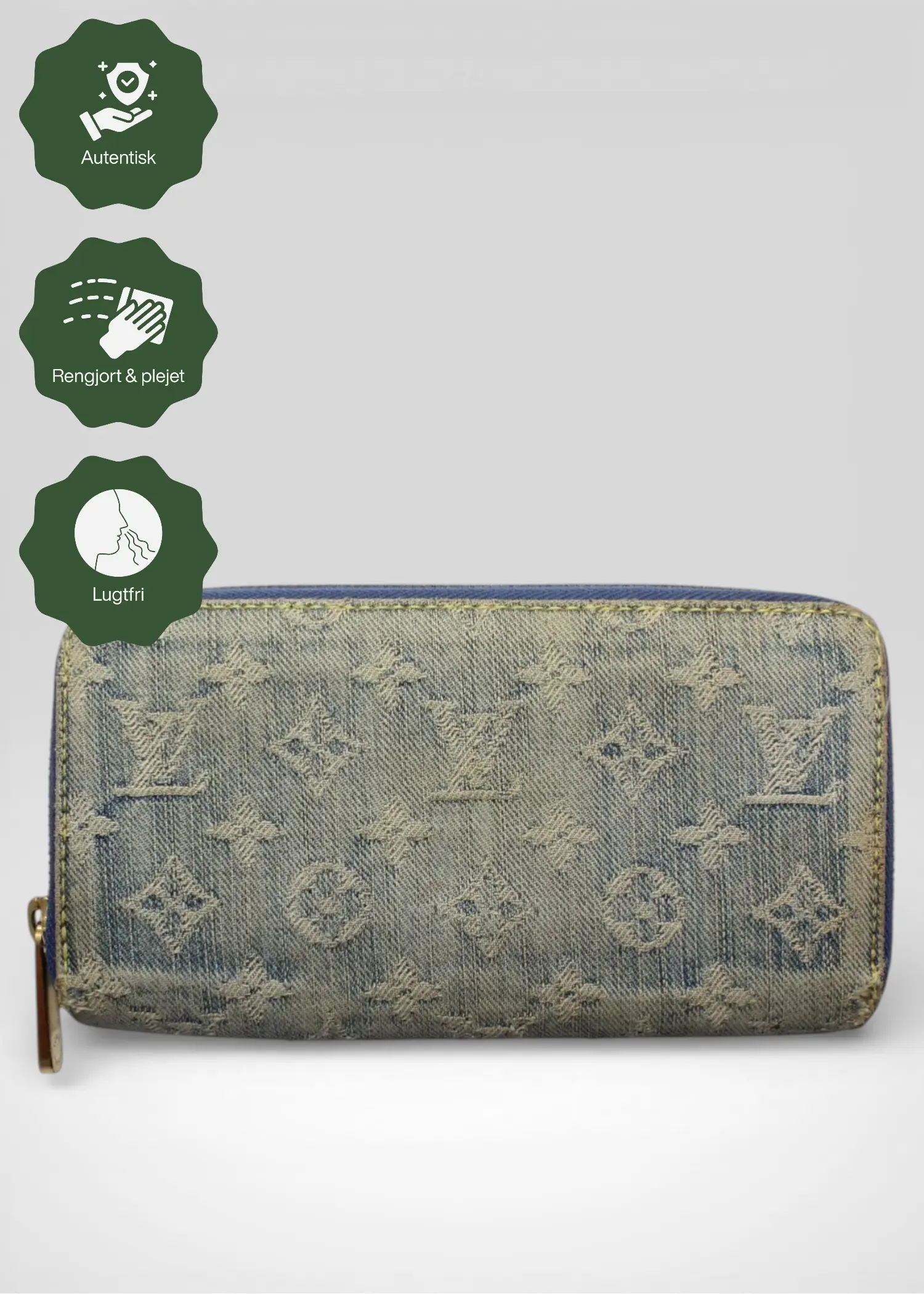 Preloved | Louis Vuitton Monogram Denim Zippy Pung i Jeans Blå Canvas Louis Vuitton