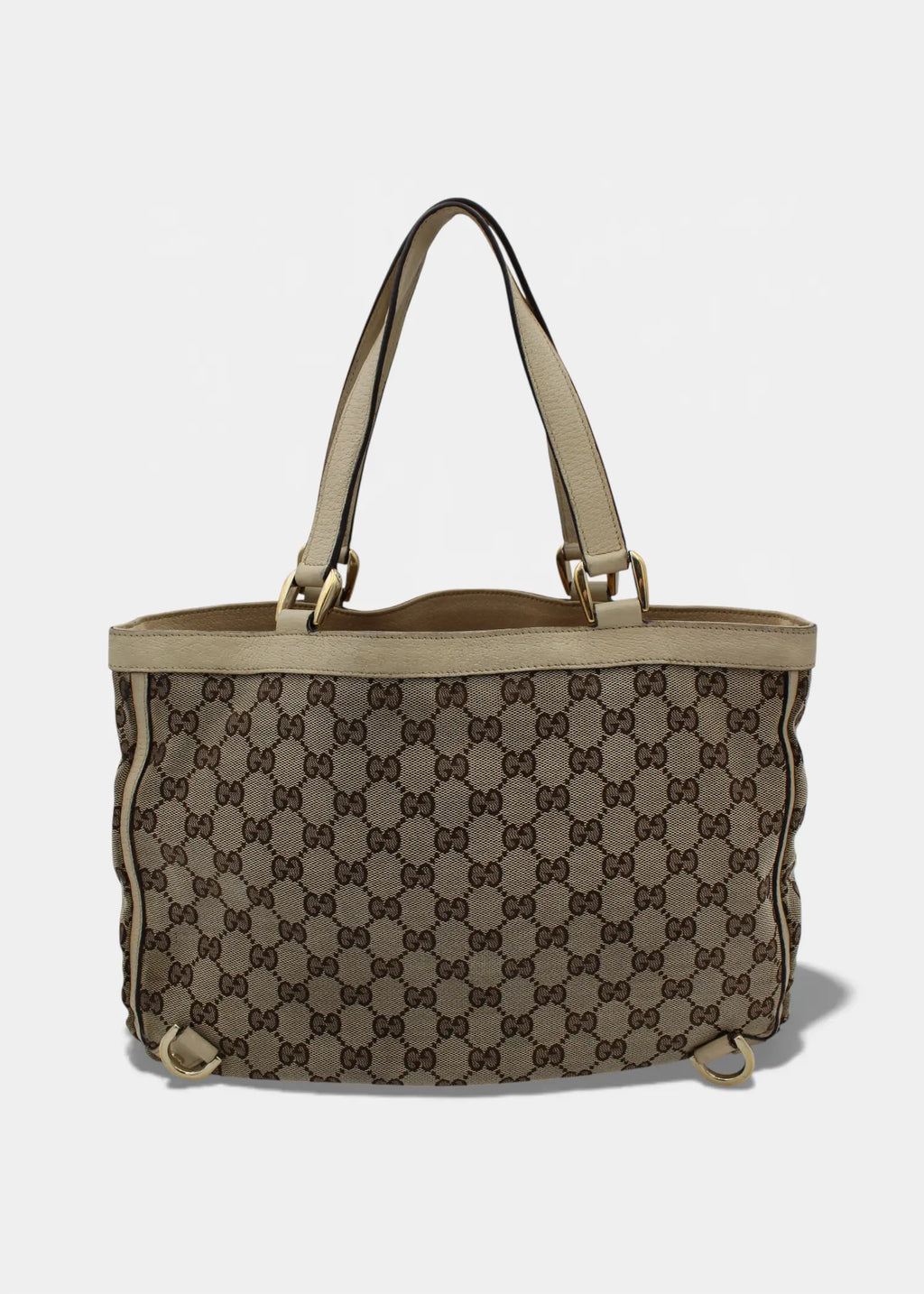 Preloved | Gucci GG Monogram Totebag Abbey med Hvid Læder