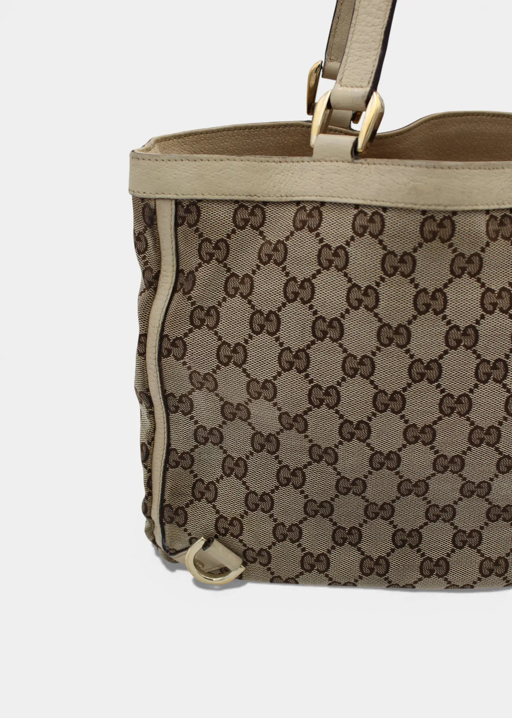 Preloved | Gucci GG Monogram Totebag Abbey med Hvid Læder