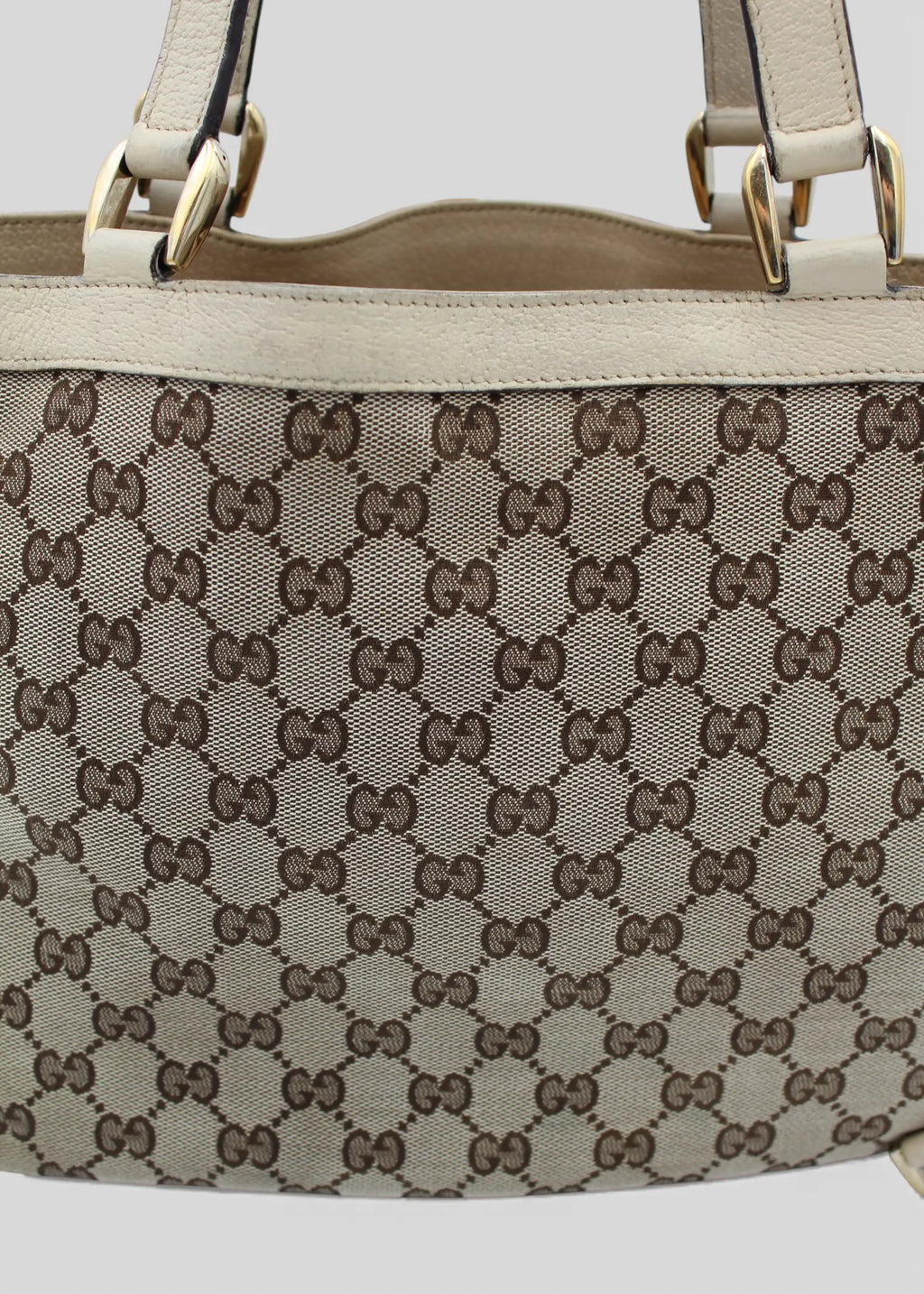 Preloved | Gucci GG Monogram Totebag Abbey med Hvid Læder