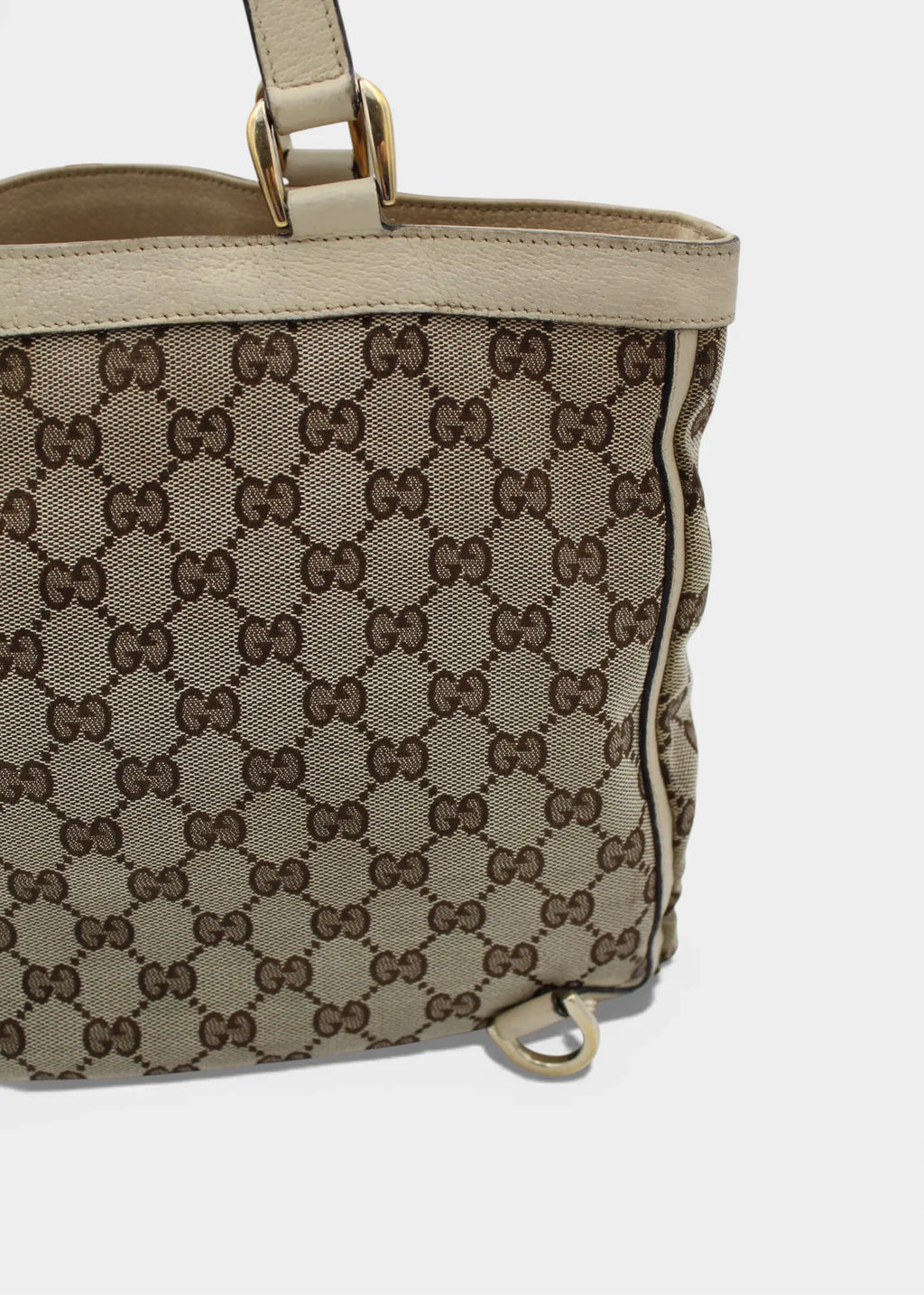 Preloved | Gucci GG Monogram Totebag Abbey med Hvid Læder