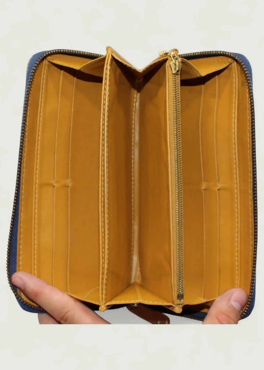 Preloved | Louis Vuitton Monogram Denim Zippy Pung i Jeans Blå Canvas Louis Vuitton