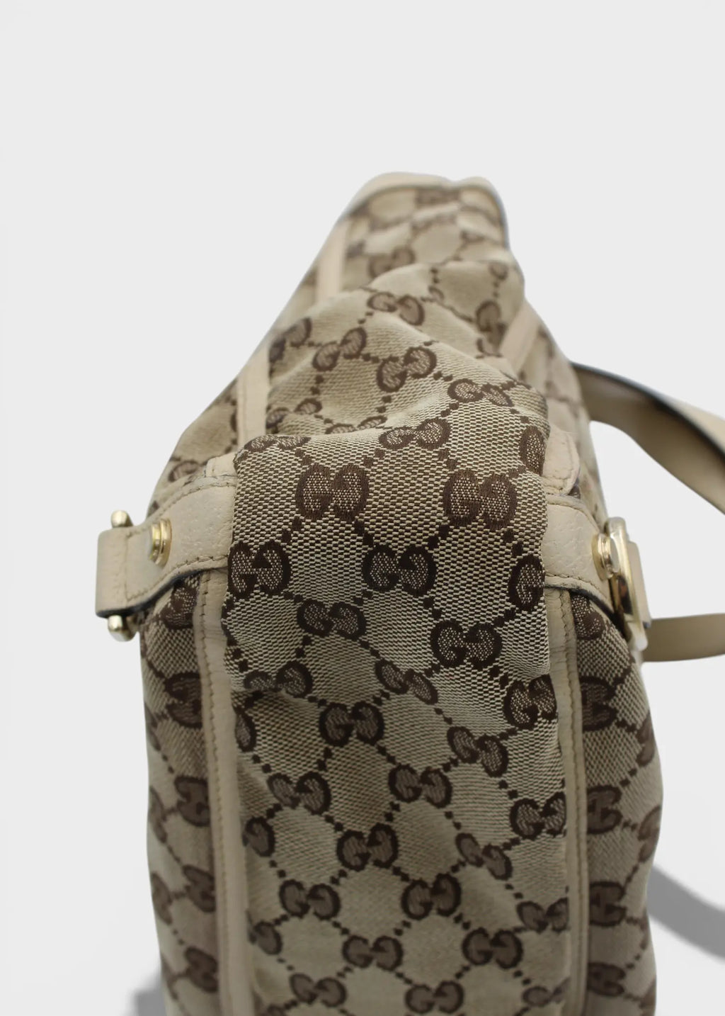 Preloved | Gucci GG Monogram Totebag Abbey med Hvid Læder