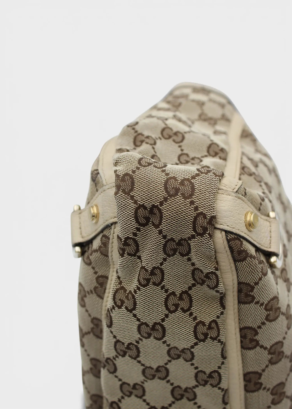 Preloved | Gucci GG Monogram Totebag Abbey med Hvid Læder