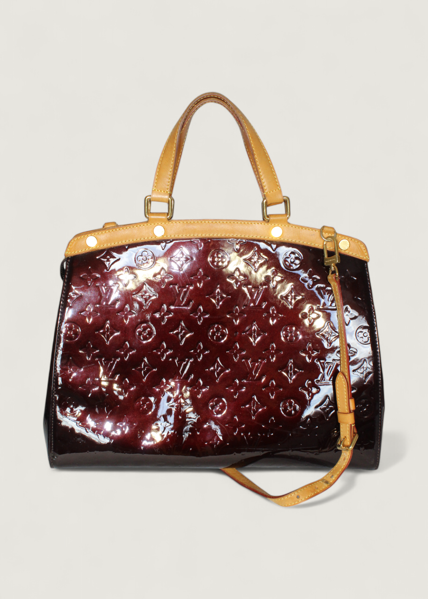 Preloved | Louis Vuitton Monogram Vernis Brea MM Totebag i Bordeaux Rød